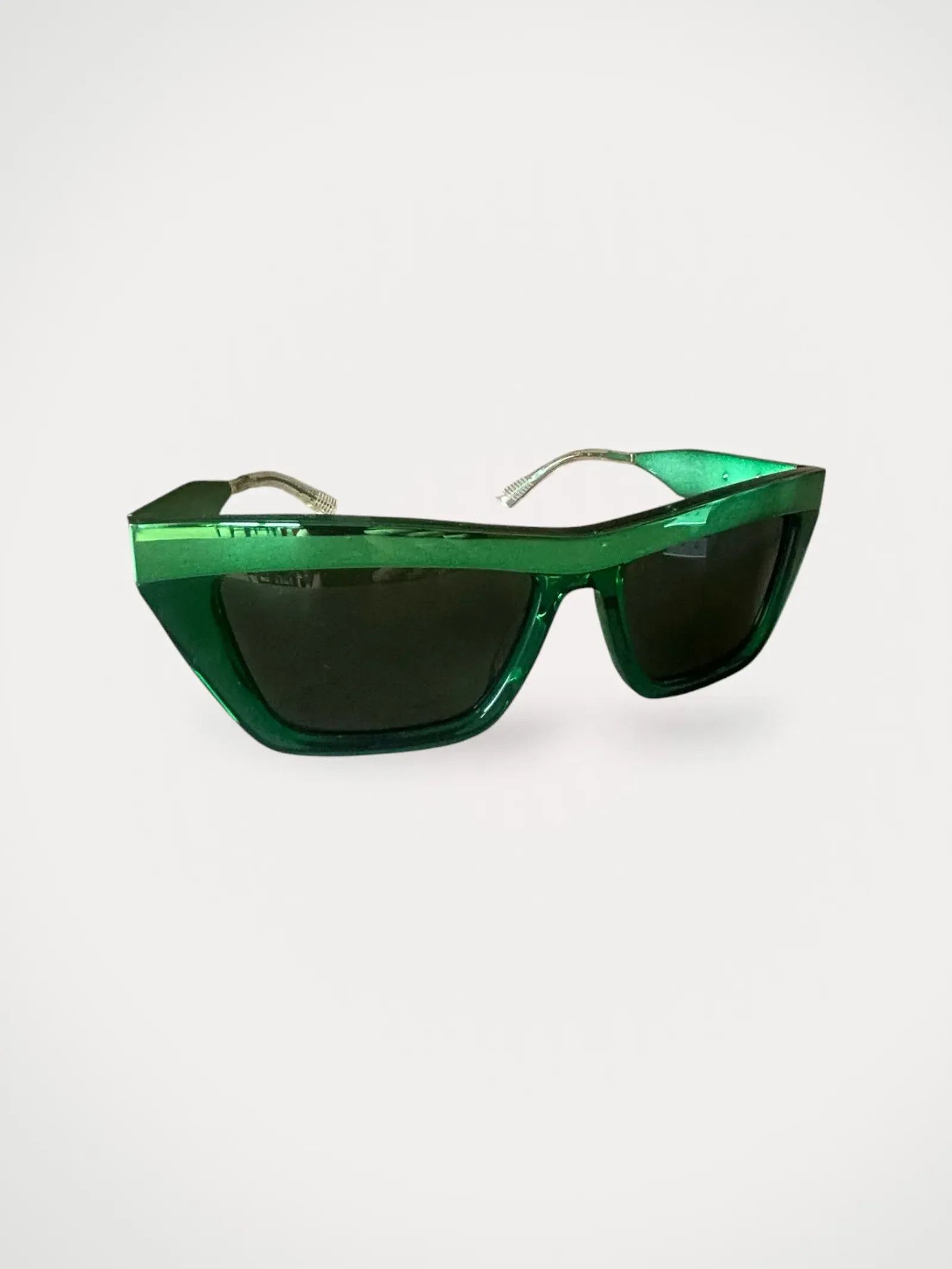 Bottega Veneta Dark Green Acetate Ultrathin Sunglasses | Grailed