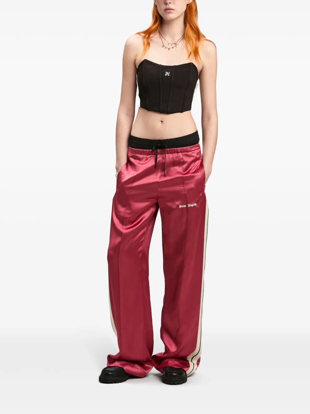 Palm Angels o1y1125 Sweatpant in Garnet/White Size 27" / US 4 / IT 40 - 5 Thumbnail