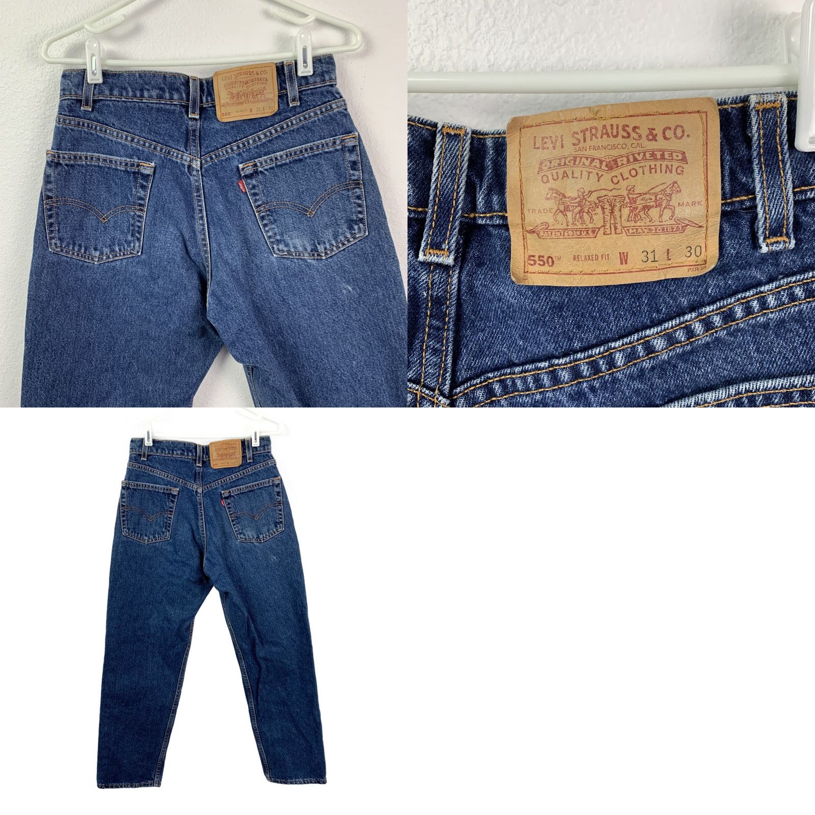 Levi's VINTAGE Levis 550 Jeans Men 31 Regular Distressed 100% Cotton Blue Distressed 5-Pocket Size US 31 - 8 Thumbnail