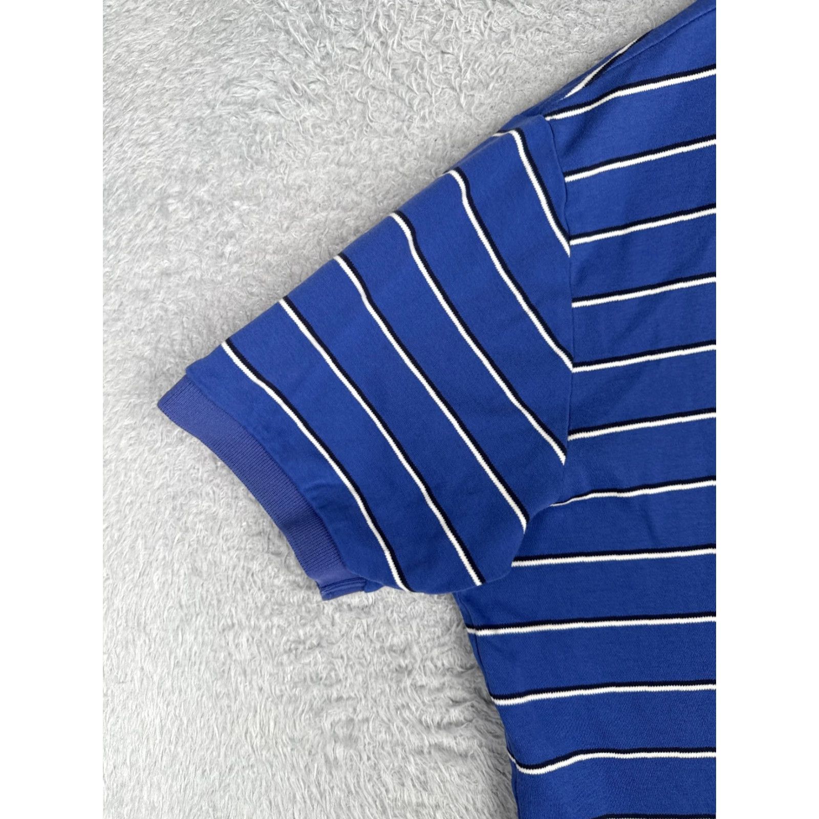 Ralph Lauren VINTAGE Ralph Lauren Polo Shirt Men XL Blue Striped 100% Cotton Slim Fit Polo 70s Theme Mens Size US XL / EU 56 / 4 - 3 Thumbnail