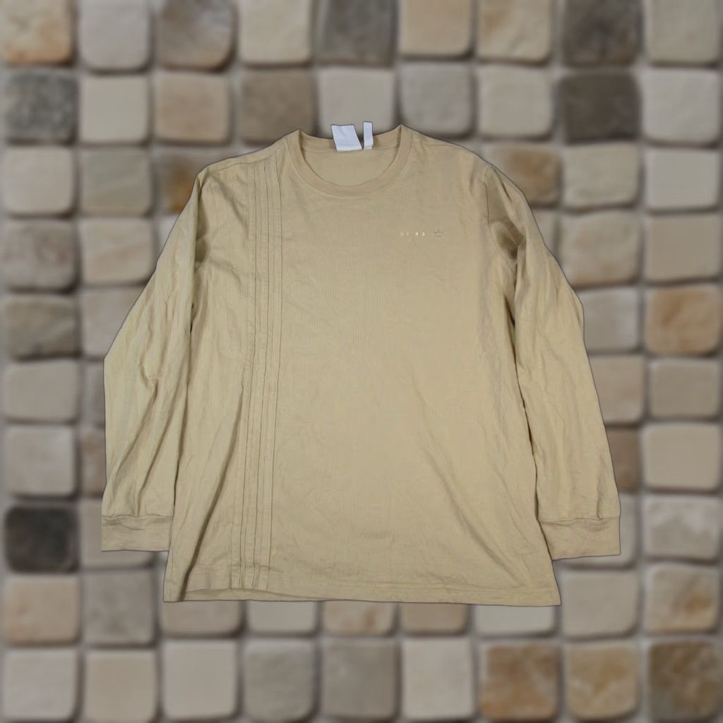 Adidas ADIDAS Women's Small Beige Cotton Long Sleeve Pullover Activewear T-Shirt Size S / US 4 / IT 40 - 1 Thumbnail
