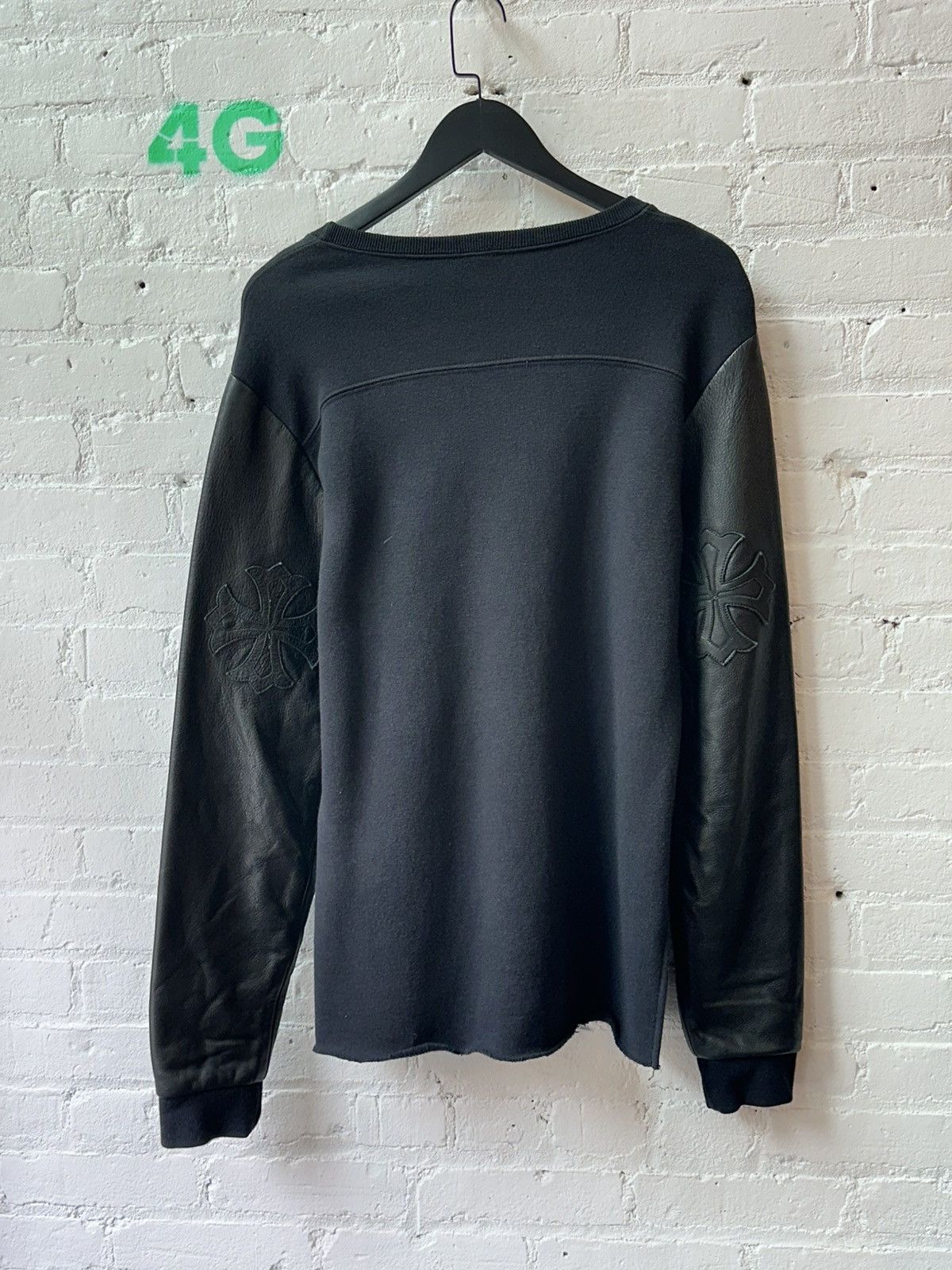 Chrome Hearts CHROME HEARTS LEATHER SLEEVE CREWNECK Size US L / EU 52-54 / 3 - 3 Thumbnail