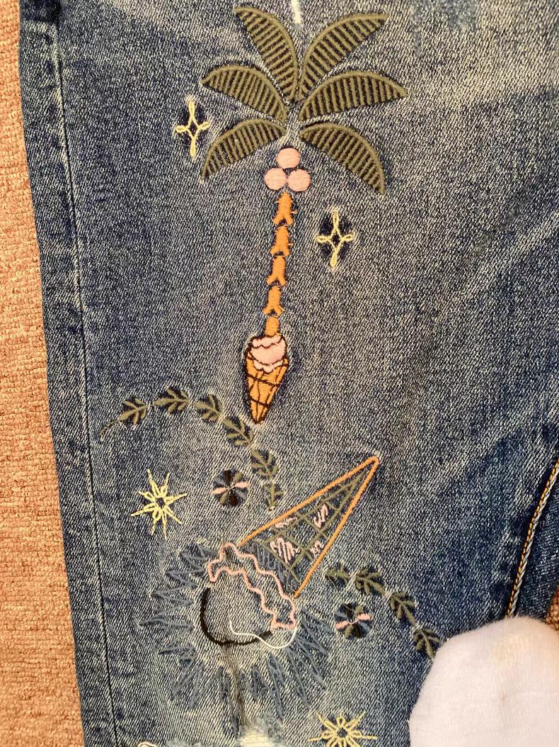 Billionaire Boys Club BBC ICE CREAM Embroidered Jeans Size US 34 / EU 50 - 5 Thumbnail