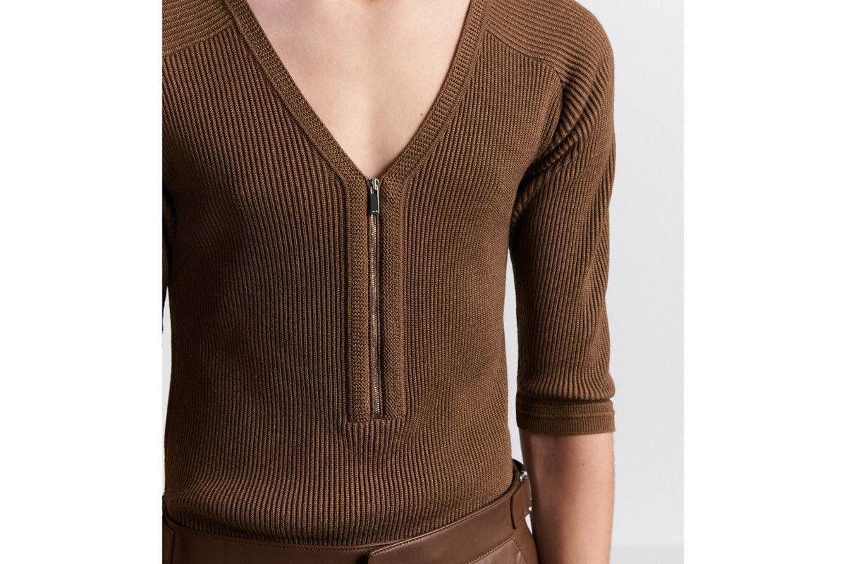 Dior o1bcso1str0226 Zipped Fitted Top in Brown Size US XL / EU 56 / 4 - 7 Thumbnail
