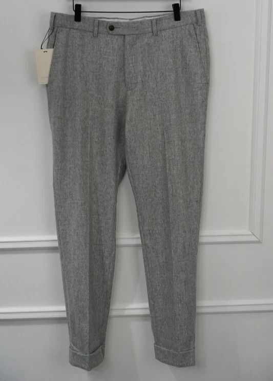 Suitsupply Men Suitsupply Soho Turn - Up Trousers Flannel Grey UK/US44 Size 44R - 1 Thumbnail