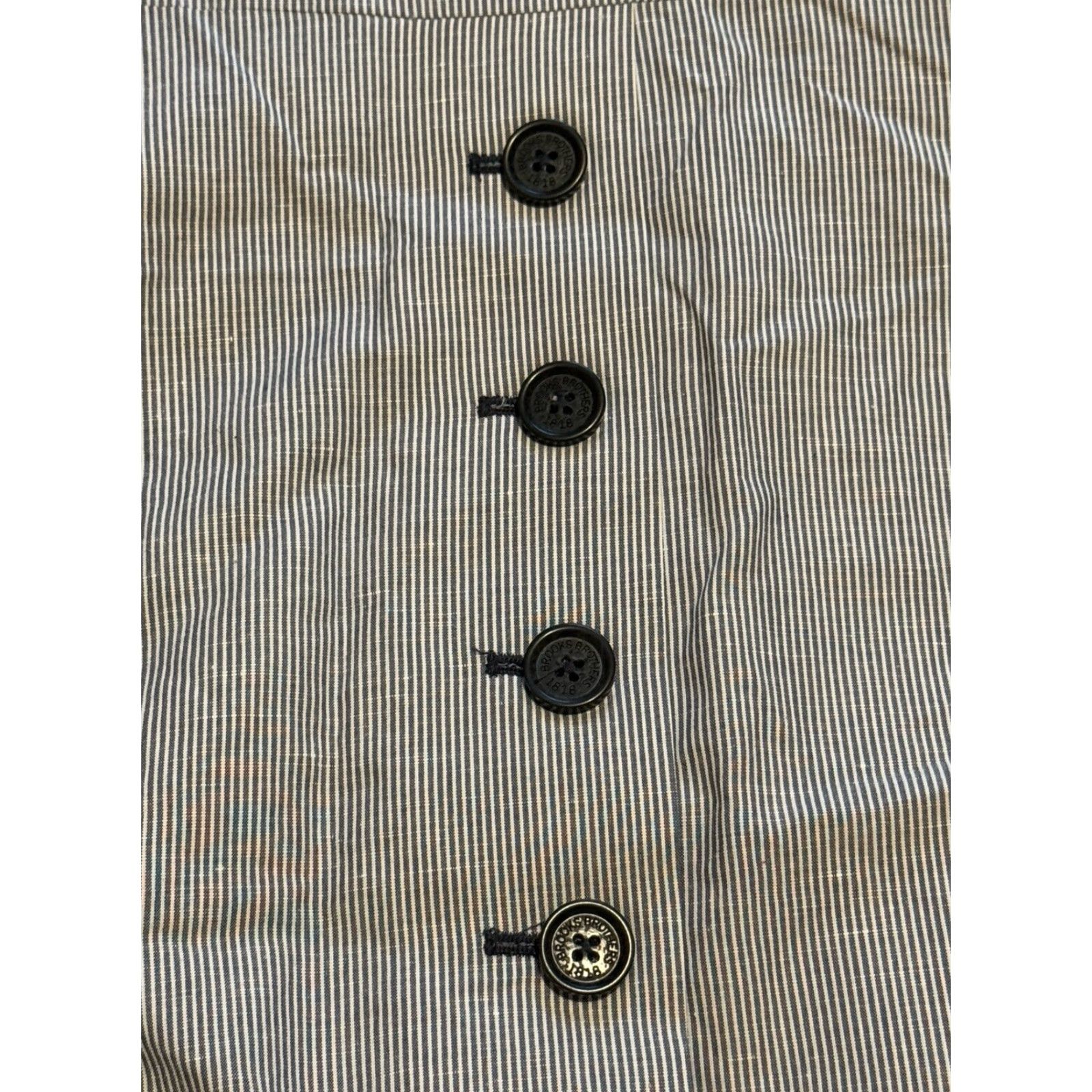 Brooks Brothers BROOKS BROTHERS Blazer Jacket WOMENS 10 Linen Blend Milano Fit Back Vent Button Multicolor Basic Jacket Size L / US 10 / IT 46 - 7 Thumbnail