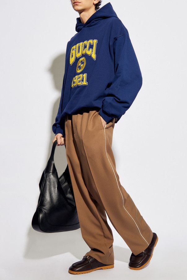 Gucci o1loc1c0925 Cotton Jersey Hooded Sweatshirt in Navy Blue Size US XS / EU 42 / 0 - 2 Thumbnail