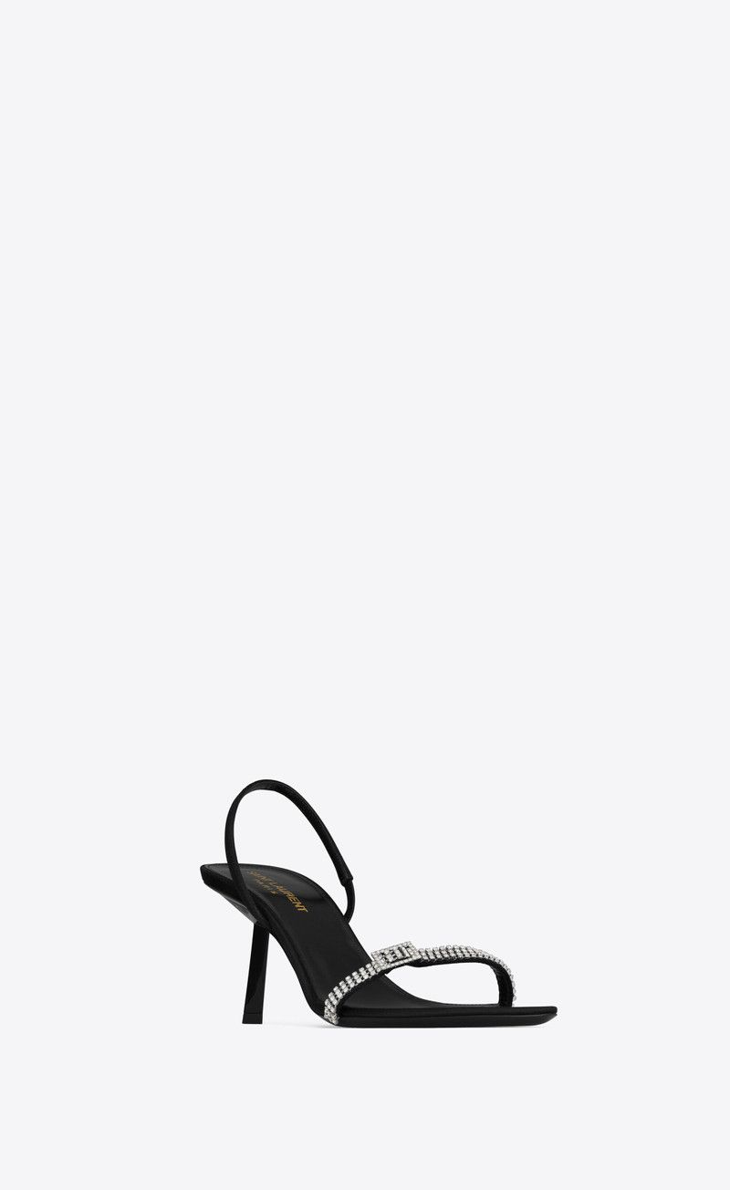 Saint Laurent Paris o1bcso1str0326 Rendez Vous Sandals in Black Size US 5 / IT 35 - 2 Thumbnail