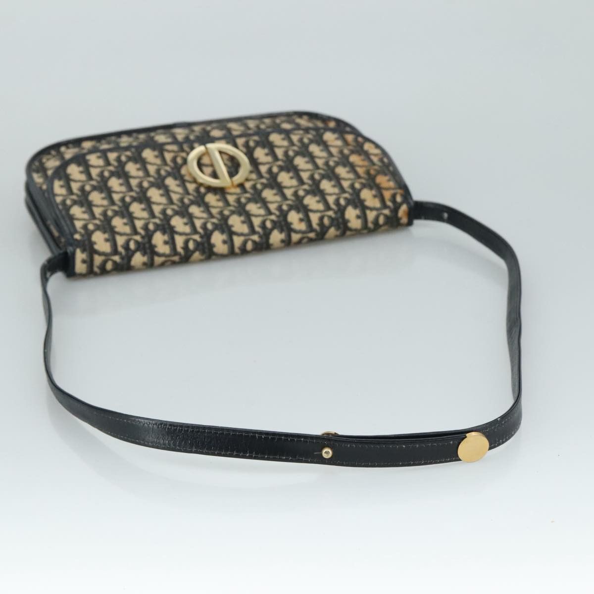 Dior DIOR Trotter Canvas Shoulder Bag Navy Gold Size ONE SIZE - 7 Thumbnail