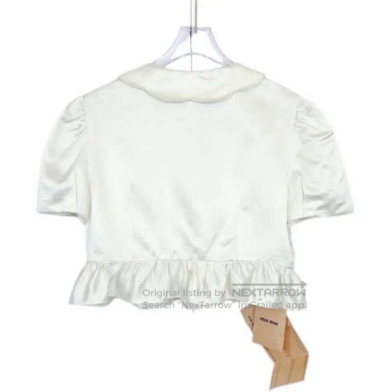 Miu Miu Miu Miu Women's Summer Cotton Short Sleeve Blouse . Size S / US 4 / IT 40 - 2 Thumbnail
