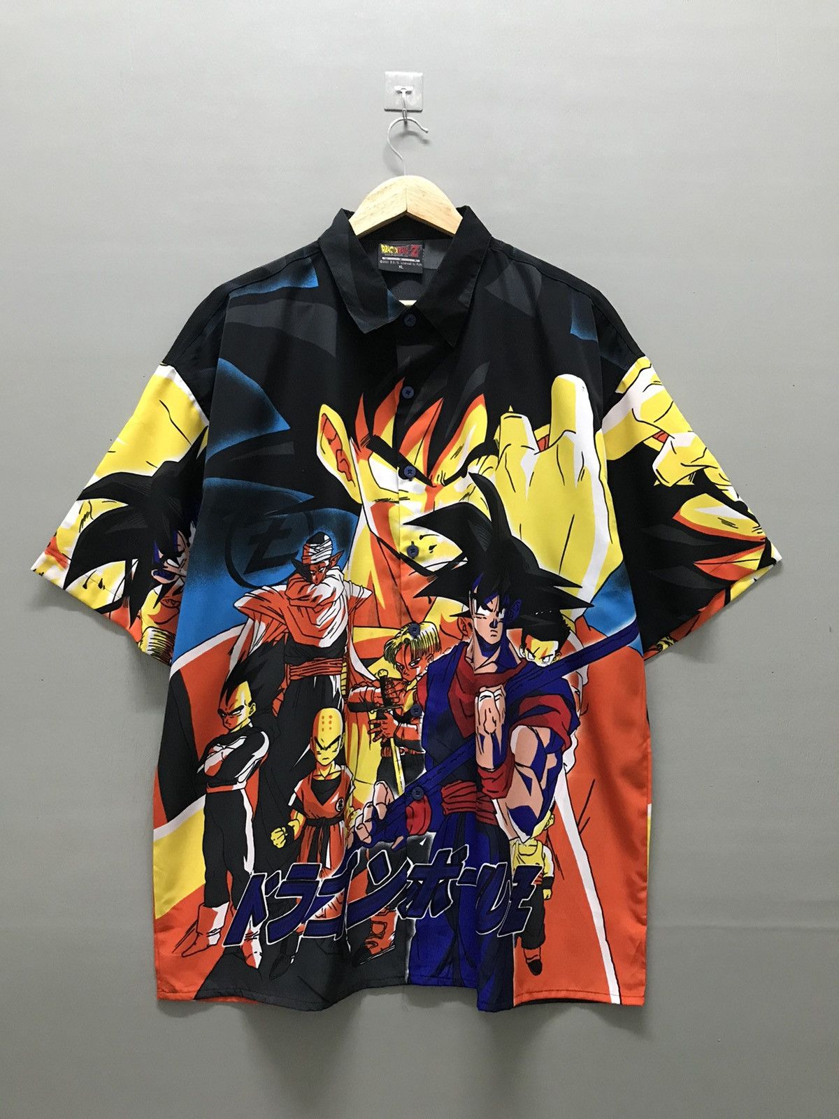 image of Anima x Vintage 2001 Dragon Ball Z All Over Print Button Up Shirt in Mix, Men's (Size XL)