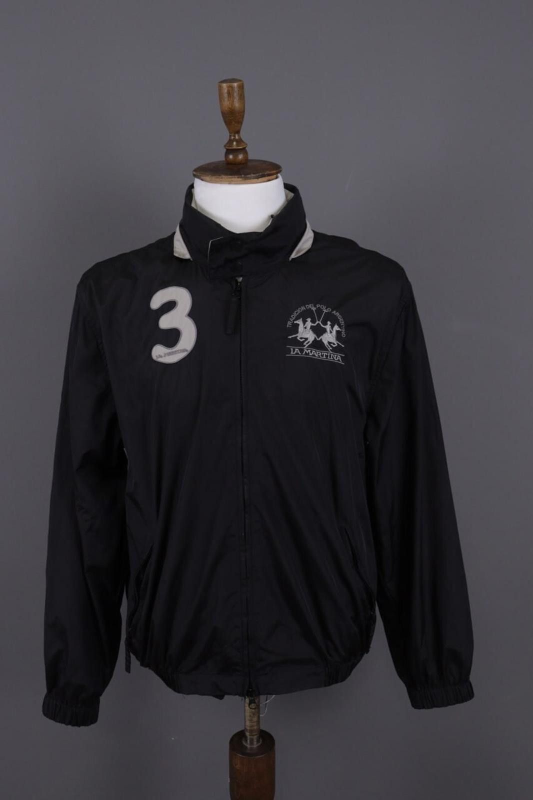 La Martina La Martina Argentina Black #3 Nylon Full Zip Bomber Jacket Size M / US 6-8 / IT 42-44 - 1 Thumbnail