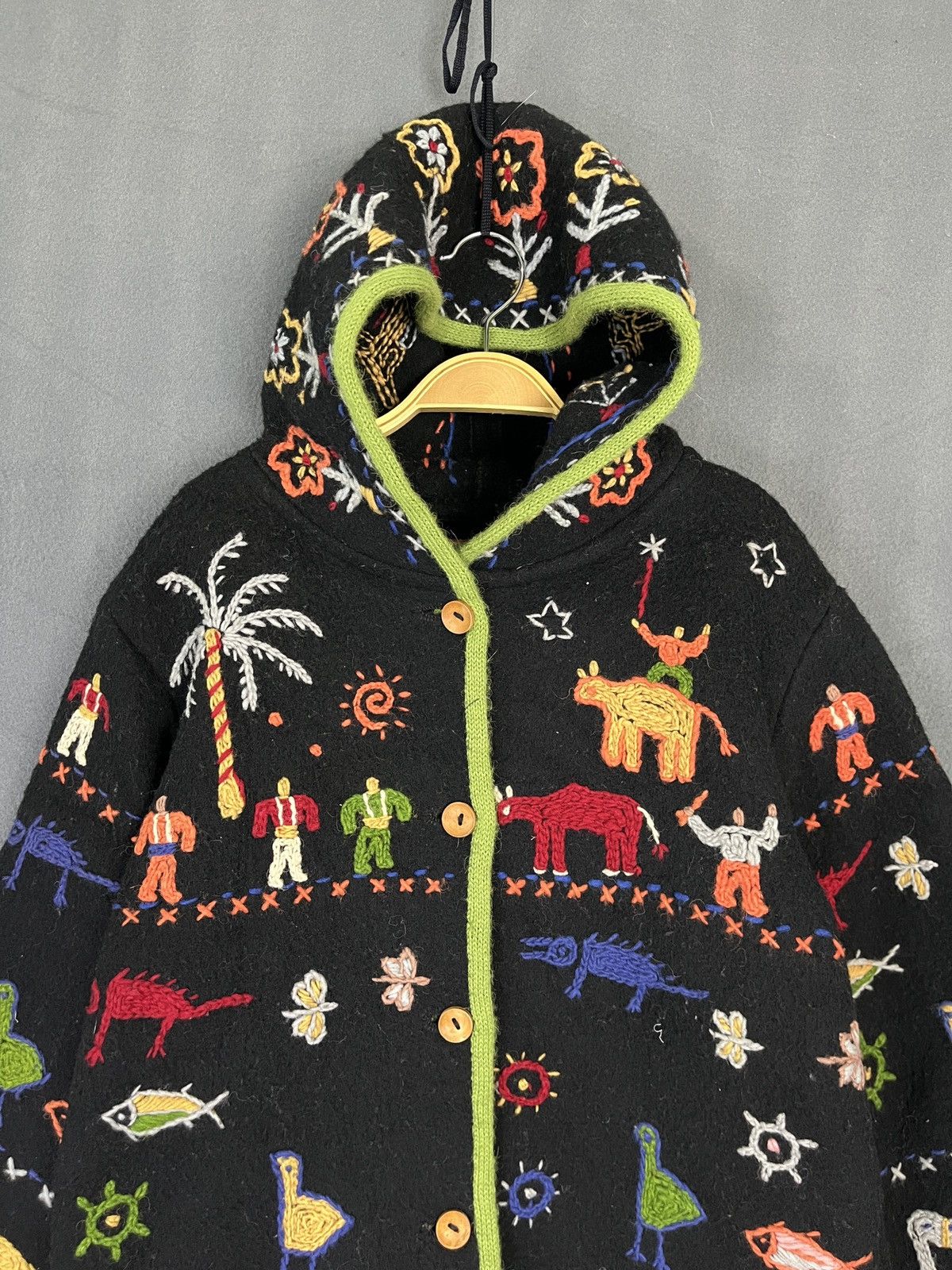 Native × Vintage Ancient Art Relic Style Wool Embroidered Jacket Made in Peru Size US M / EU 48-50 / 2 - 3 Thumbnail