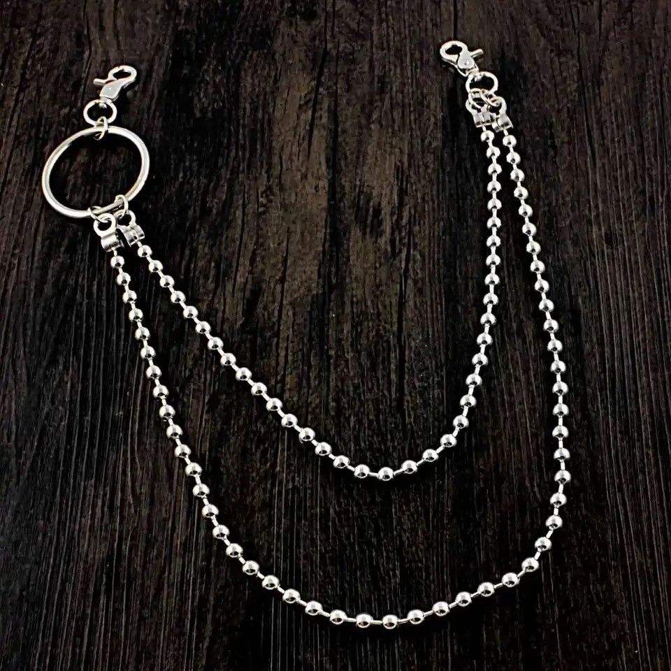 Jewelry Double Bead Chain Punk Rock Fashion Pants Chain Size ONE SIZE - 1 Thumbnail