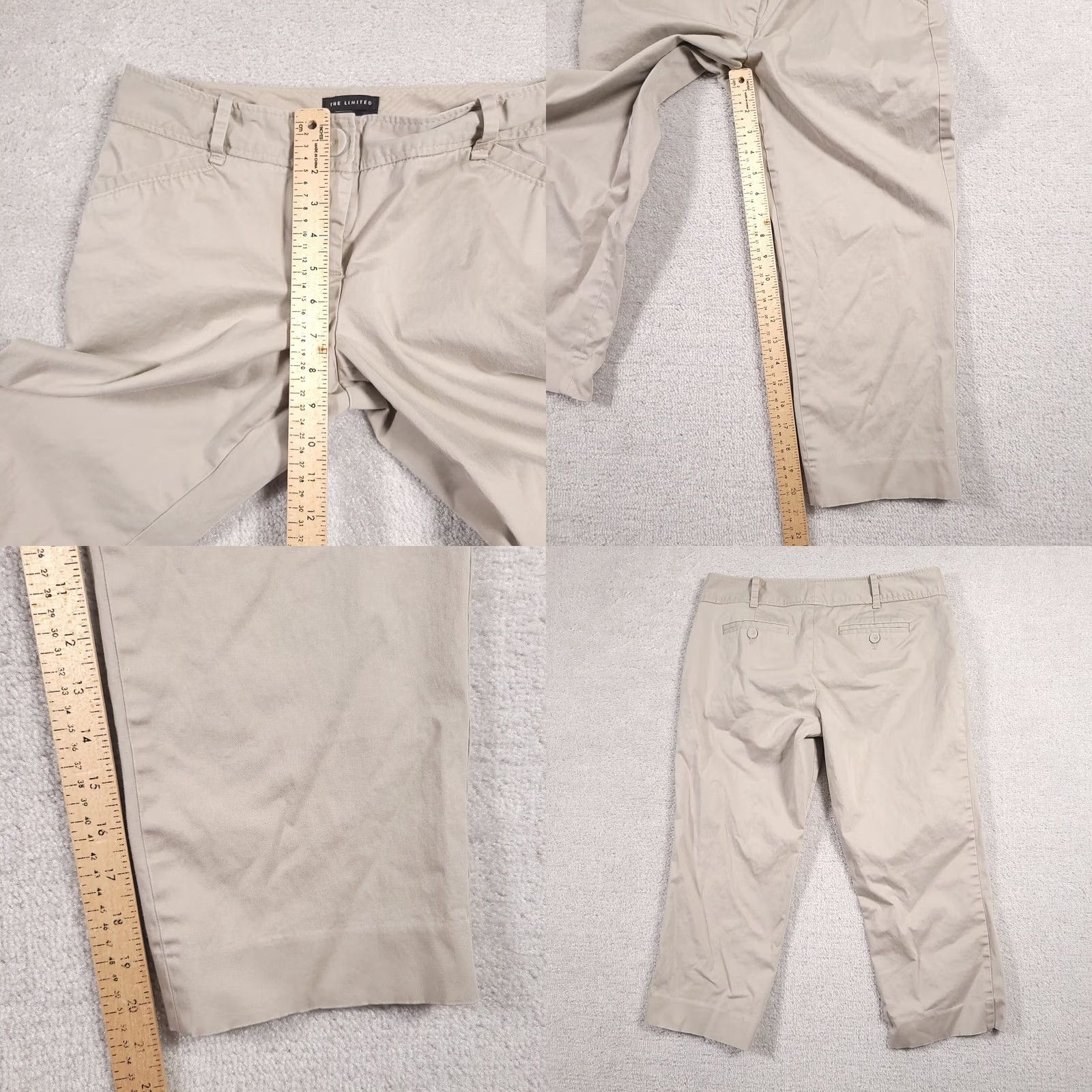 Vintage The Limited Drew Fit Dress Pants Capri Womens 8 Khaki Stretch Straight Leg Chino Capris Tall 8 Beige Women’s Pants Capri* Size 30" / US 8 / IT 44 - 8 Thumbnail