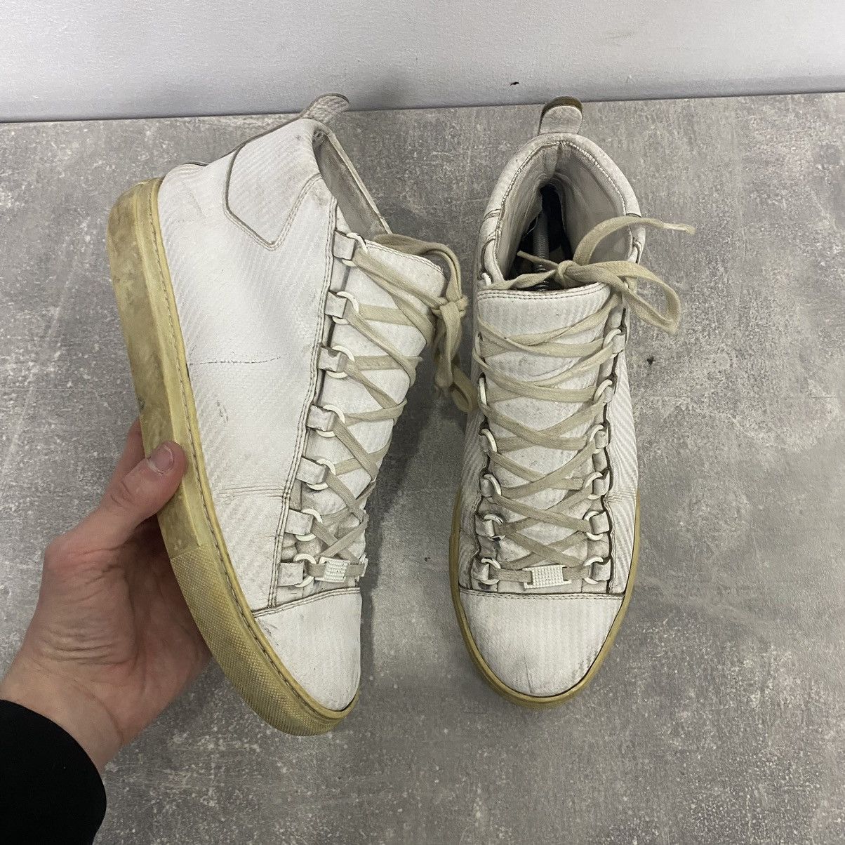 Balenciaga Balenciaga Arena High Top Leather Sneakers Size US 8.5 / EU 41-42 - 1 Thumbnail