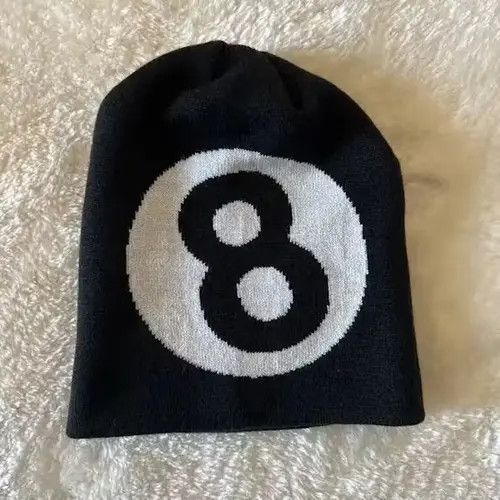 Other Y2K Knitting Number 8 Beanie Hat Size ONE SIZE - 3 Thumbnail