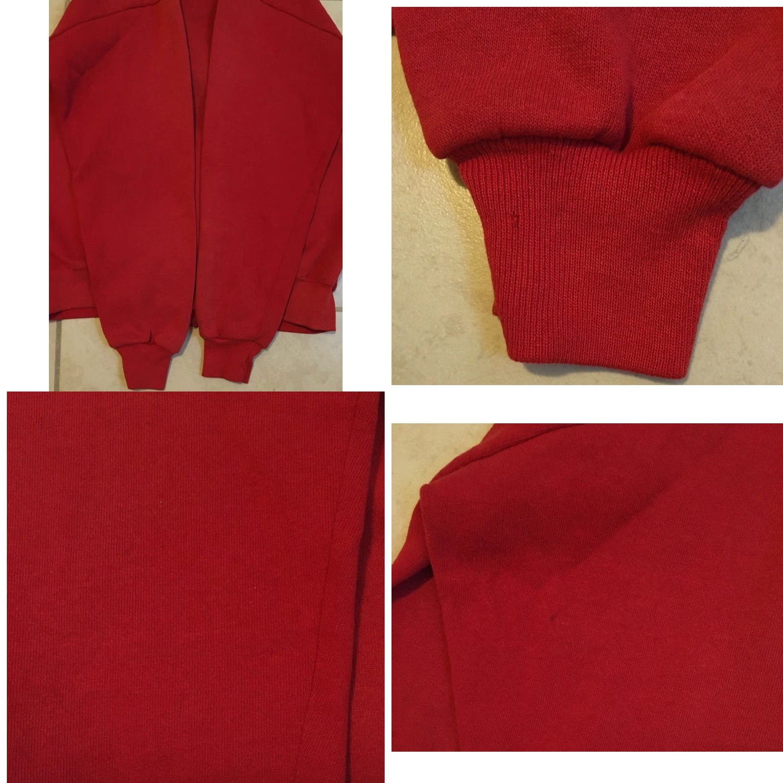 Vintage VINTAGE Punk Hoodie Mens S Red 80s Distress Zip Sweatshirt Biker Skate Surf Grunge USA 90s Size US S / EU 44-46 / 1 - 9 Thumbnail