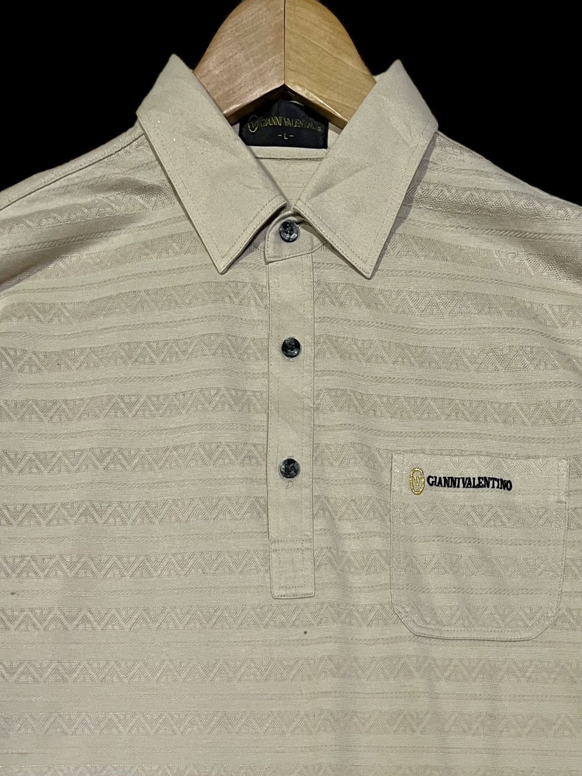 Gianni Valentino × Valentino × Vintage VTG GIANNI VALENTINO POLO LONGSLEEVE EMBROIDERY SINGLE POKET Size US M / EU 48-50 / 2 - 3 Thumbnail