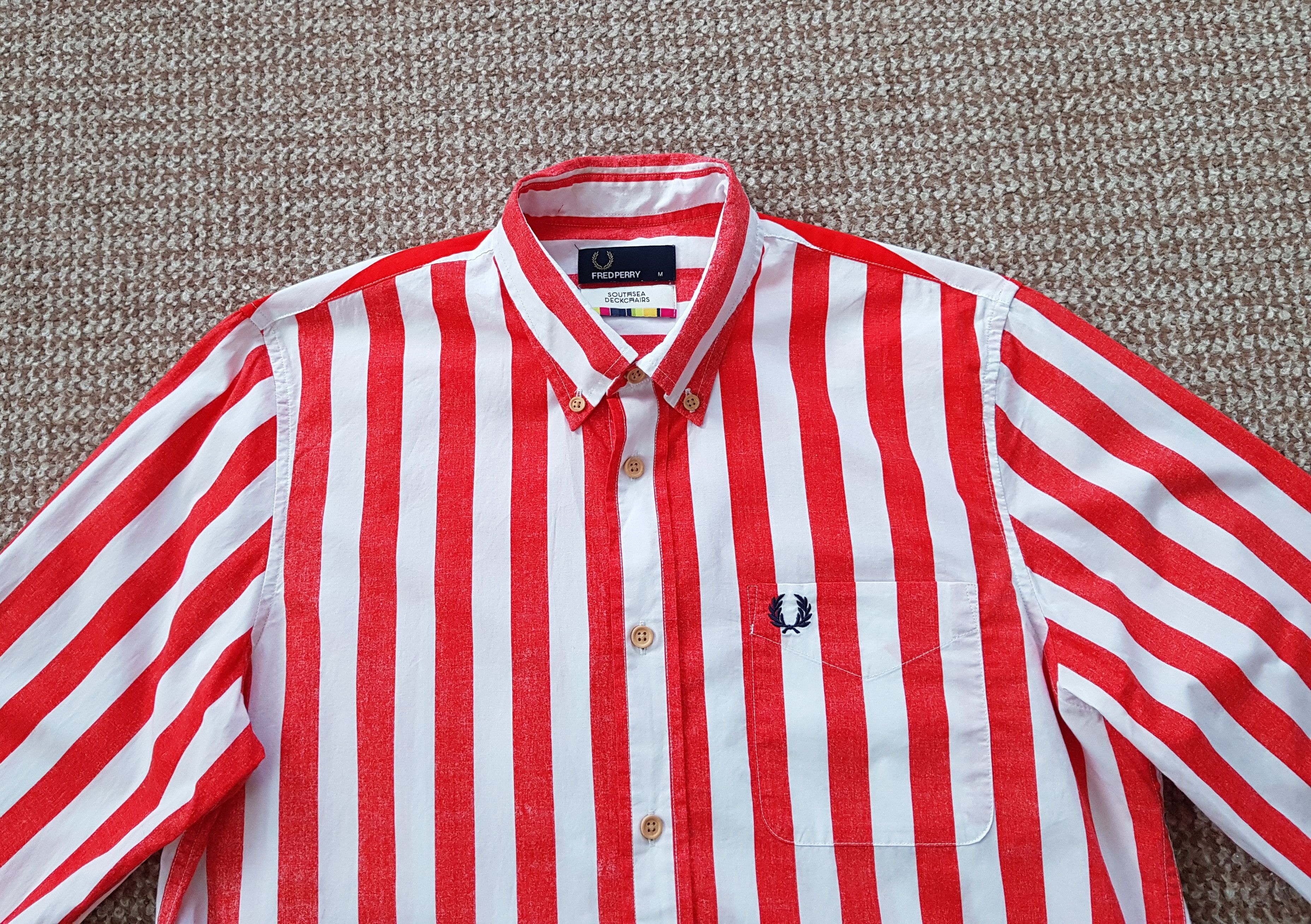 Fred Perry Fred Perry x Southsea Deckchairs Collab Stripe Shirt sz M Size US M / EU 48-50 / 2 - 3 Thumbnail