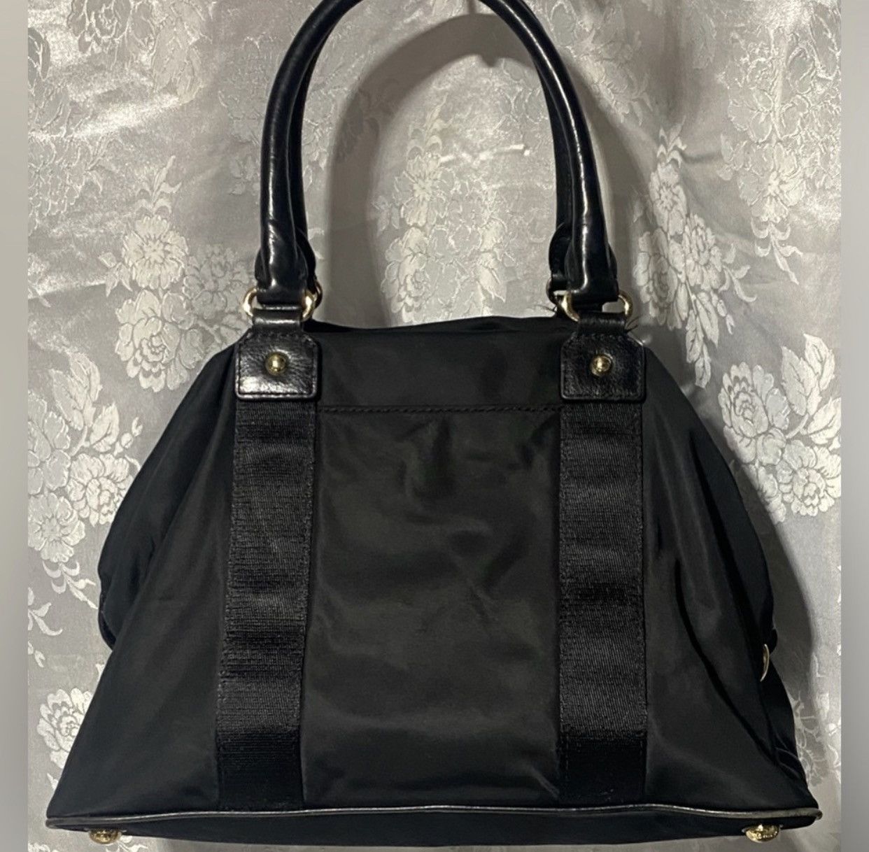 Michael Kors Michael Kors Black Nylon Satchel Tote Bag Gold Hardware Size ONE SIZE - 2 Thumbnail
