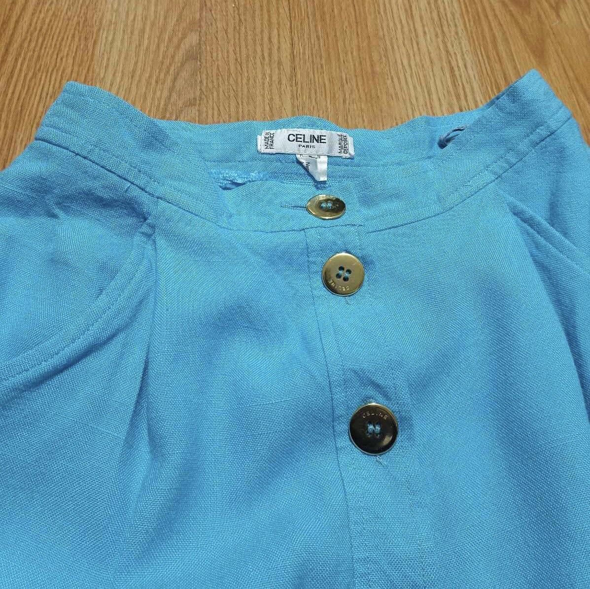 Celine × Vintage CELINE Paris Vintage 1980’s Wool Skirt Classic Blue Size 28" / US 6 / IT 42 - 9 Thumbnail
