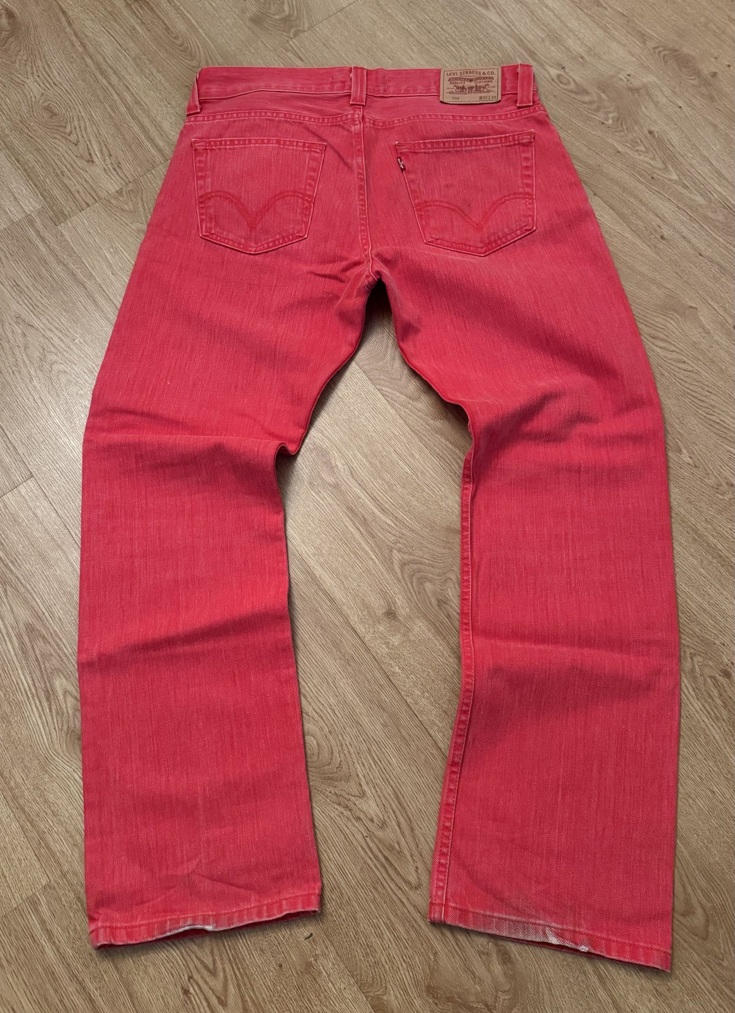 Levi's Vintage 506 Levis Standart Red Denim Jeans Size US 36 / EU 52 - 1 Thumbnail