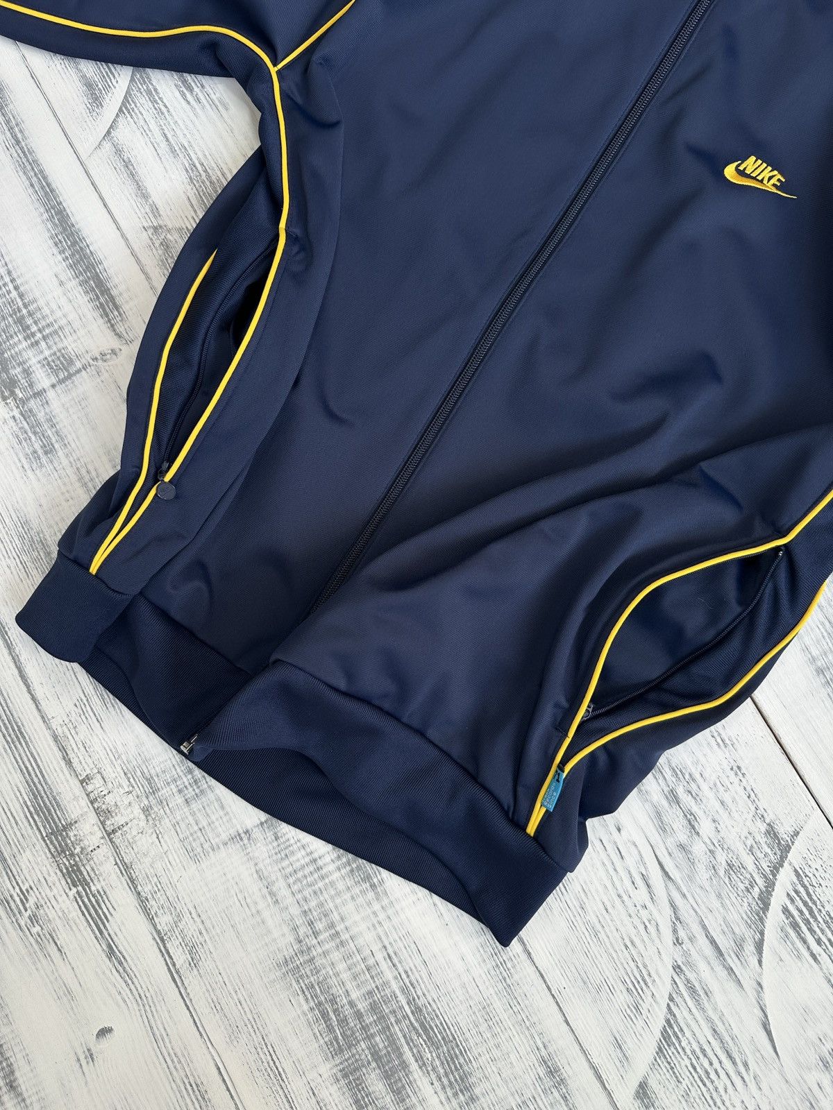 Nike 00s NIKE Track Jacket Navy Yellow Y2K Full Zip Men’s Size L Size US L / EU 52-54 / 3 - 8 Thumbnail