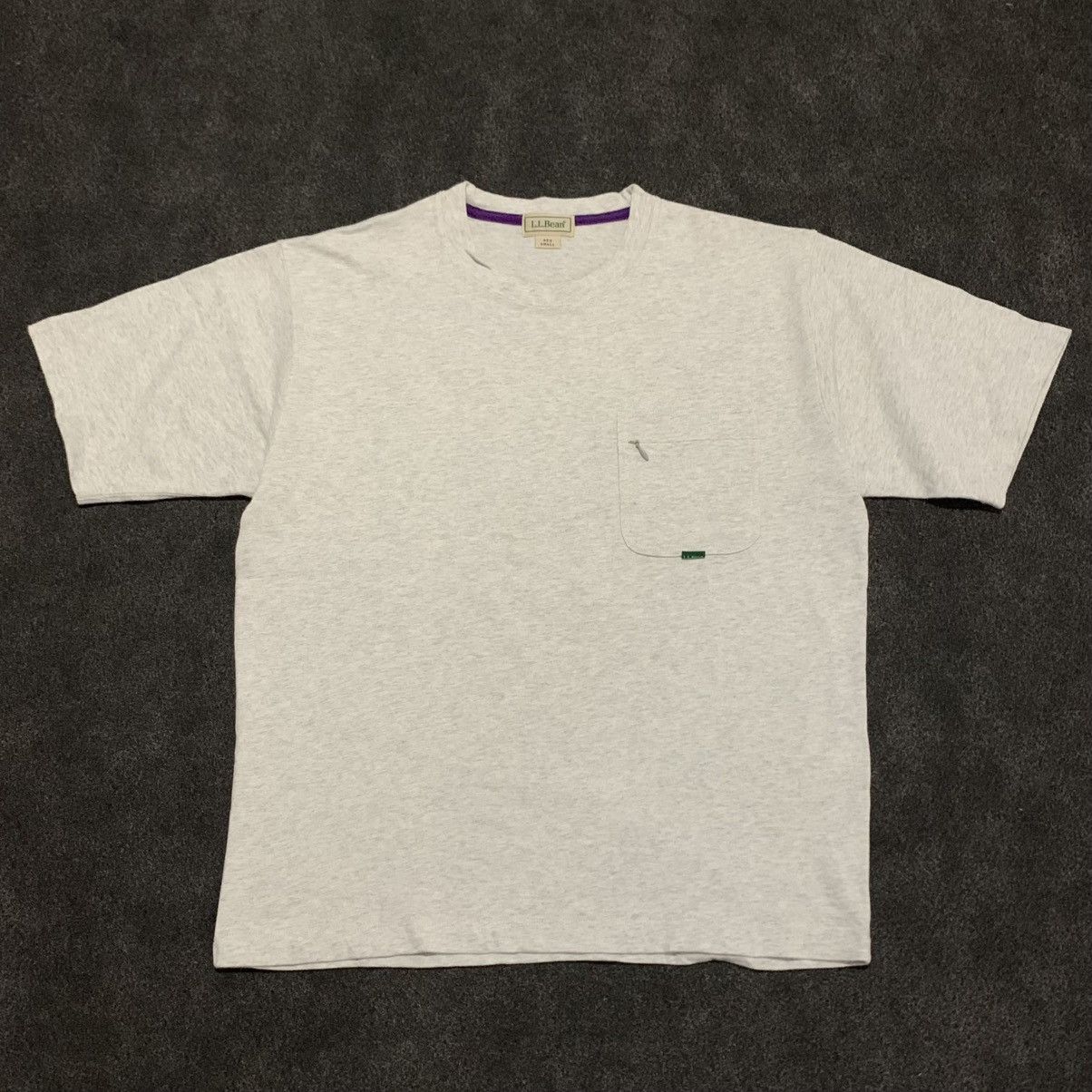 L.L. Bean Vintage L.L.Bean Grey Heather Pocket T-Shirt Size US S / EU 44-46 / 1 - 1 Thumbnail