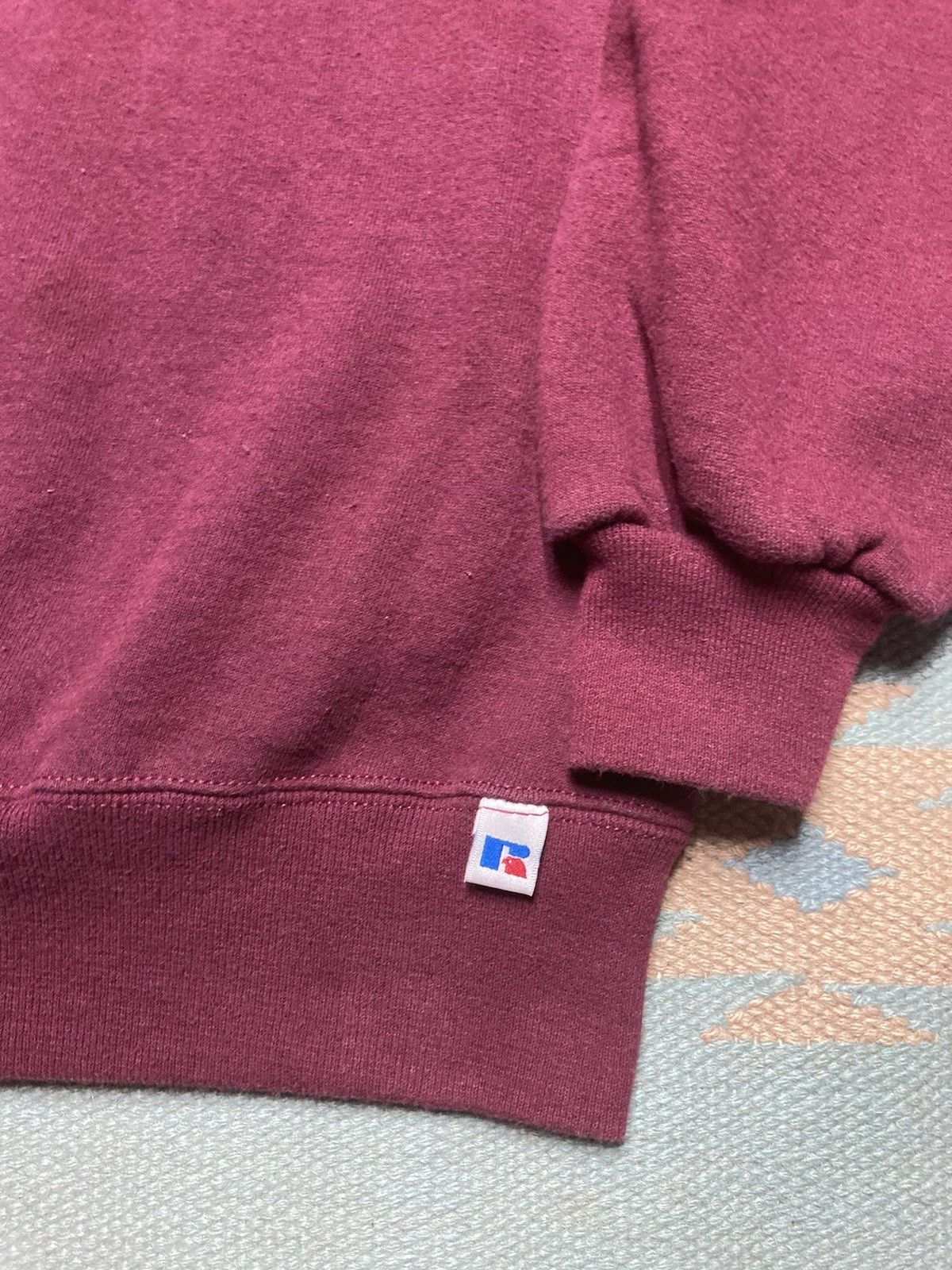 Russell Athletic × Vintage 90s crewneck sweatshirt Russell athletic maroon red blank XL Size US XL / EU 56 / 4 - 2 Thumbnail