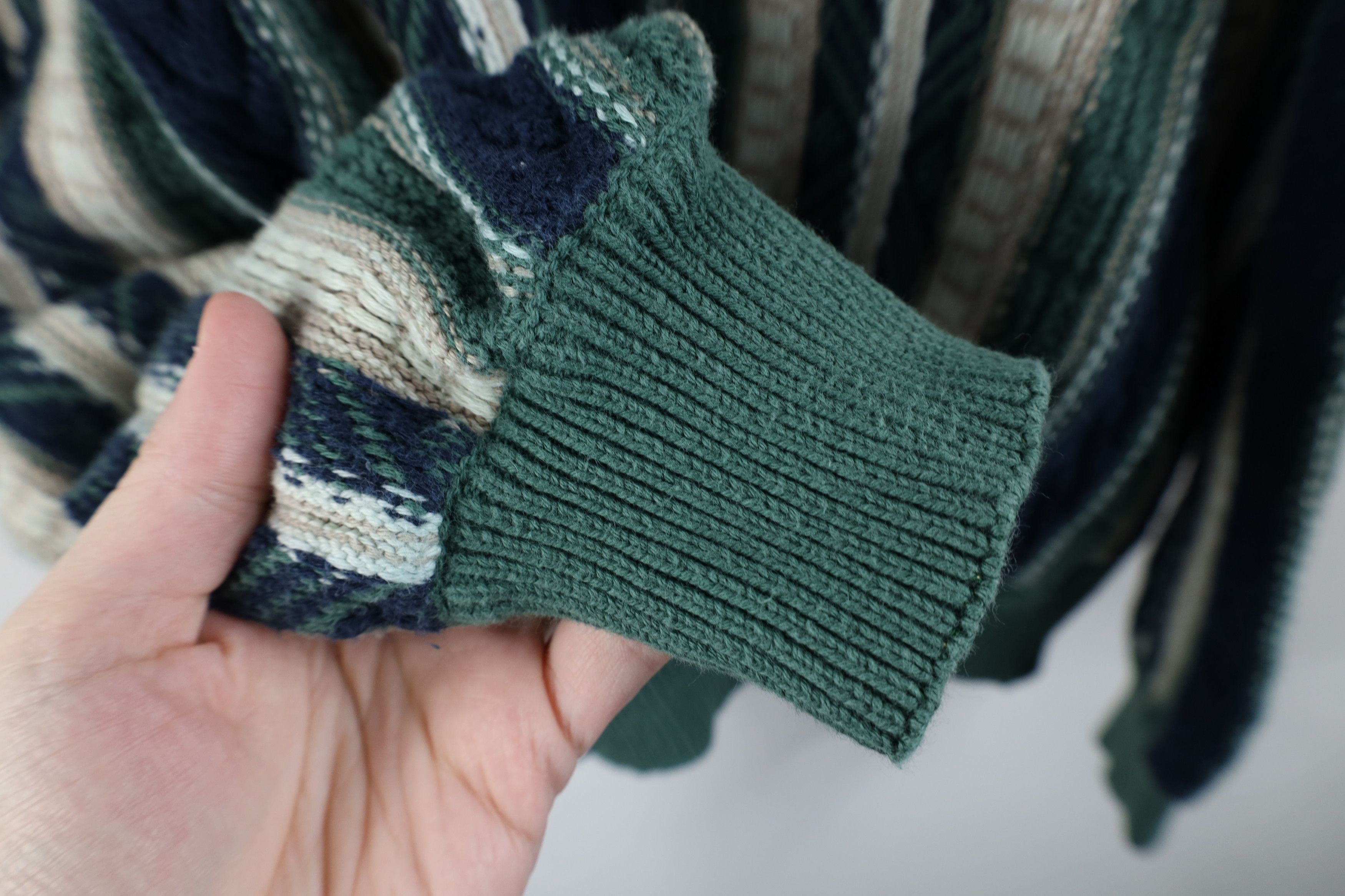 Vintage Vintage 90s Coogi Style Textured Striped Knit Sweater Size US L / EU 52-54 / 3 - 6 Thumbnail