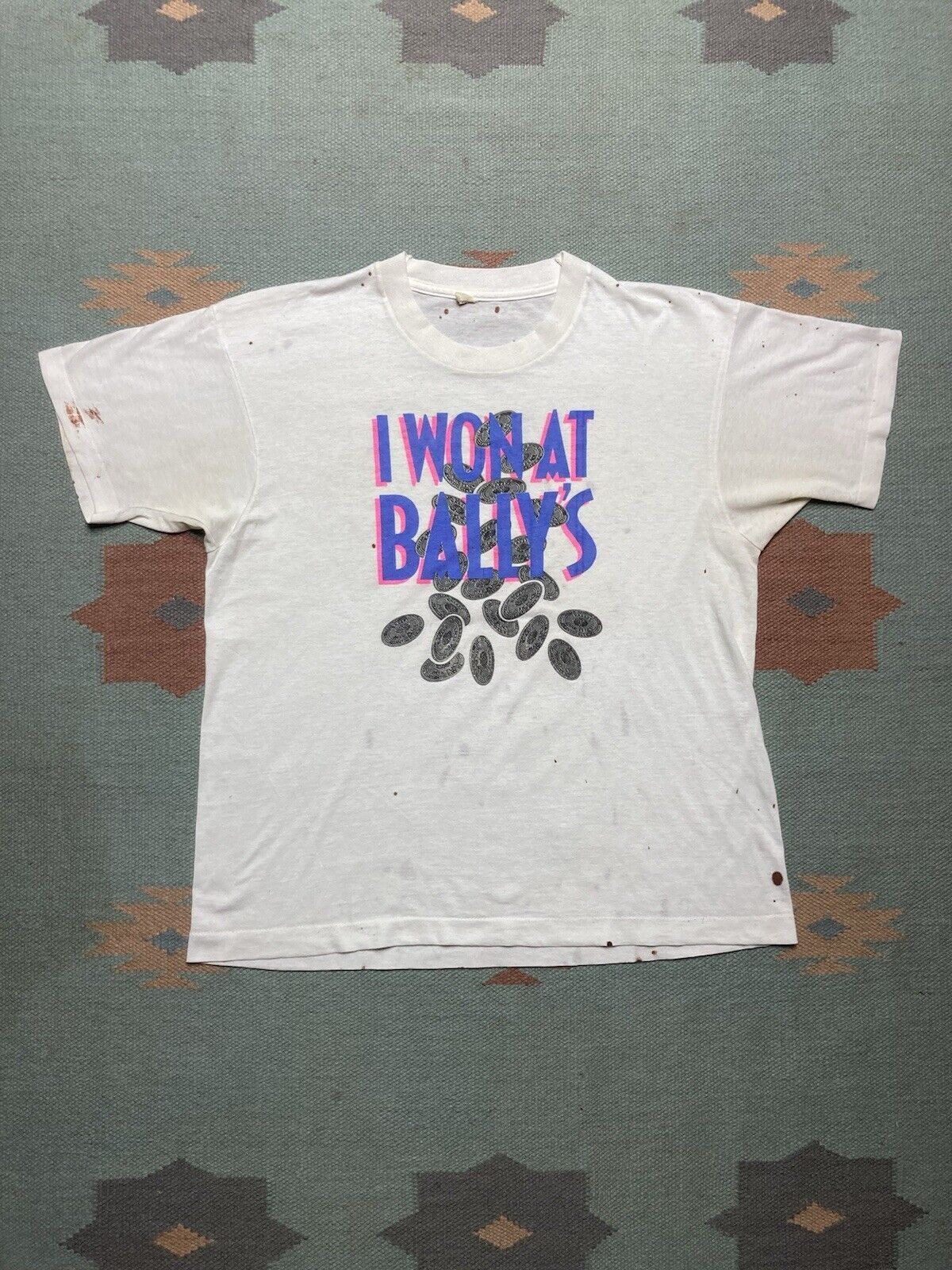 Vintage VTG 80s t shirt Bally’s casino gambling thin distressed L Size US L / EU 52-54 / 3 - 1 Thumbnail