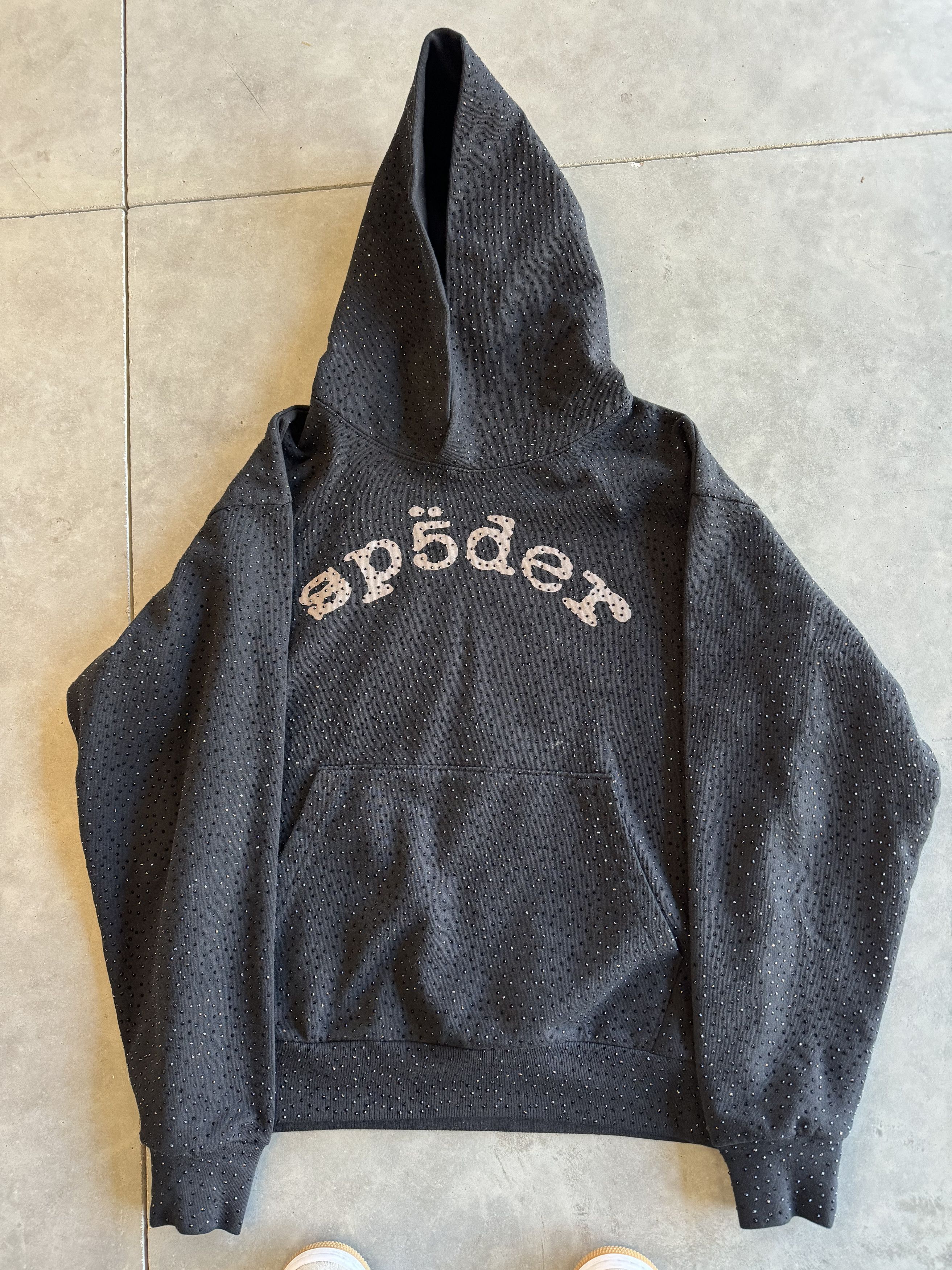 Pre-owned Spider Sp5der Black Vvs Hoodie