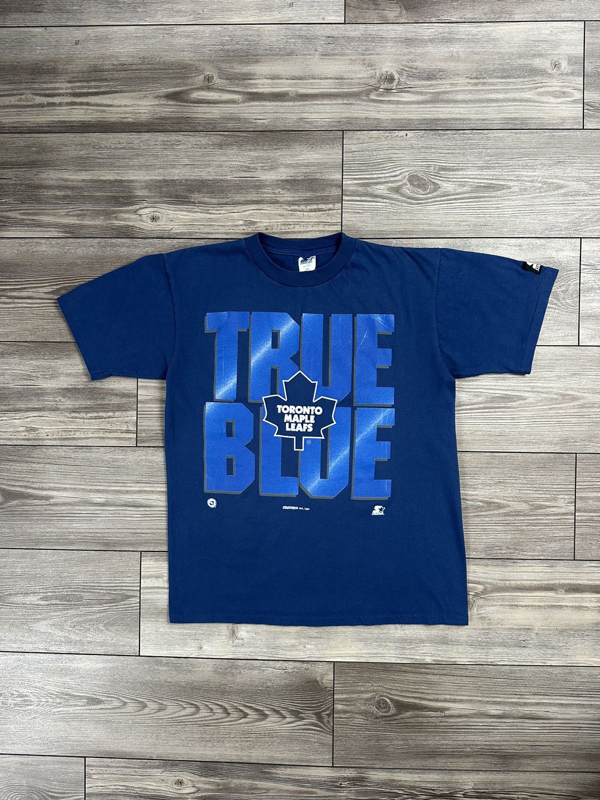 NHL × Vintage Vintage Toronto Maple Leafs Starter True Blue T Shirt Size US L / EU 52-54 / 3 - 1 Thumbnail