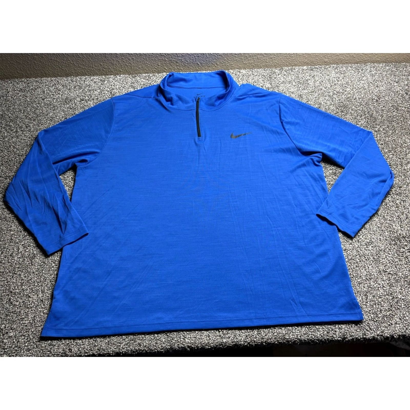 Nike VINTAGE Nike 1/4 Zip Mens 4XL Blue Lightweight Pullover Long Sleeve AR3716 Size US XXL / EU 58 / 5 - 2 Thumbnail