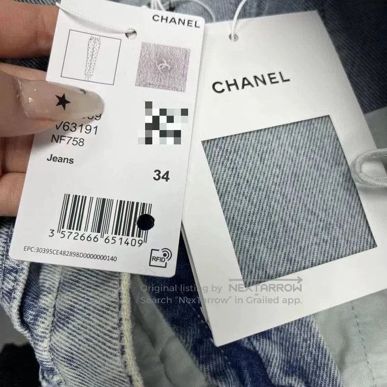 Chanel chanel blue sequined logo casual jeans. Size US 34 / EU 50 - 5 Thumbnail