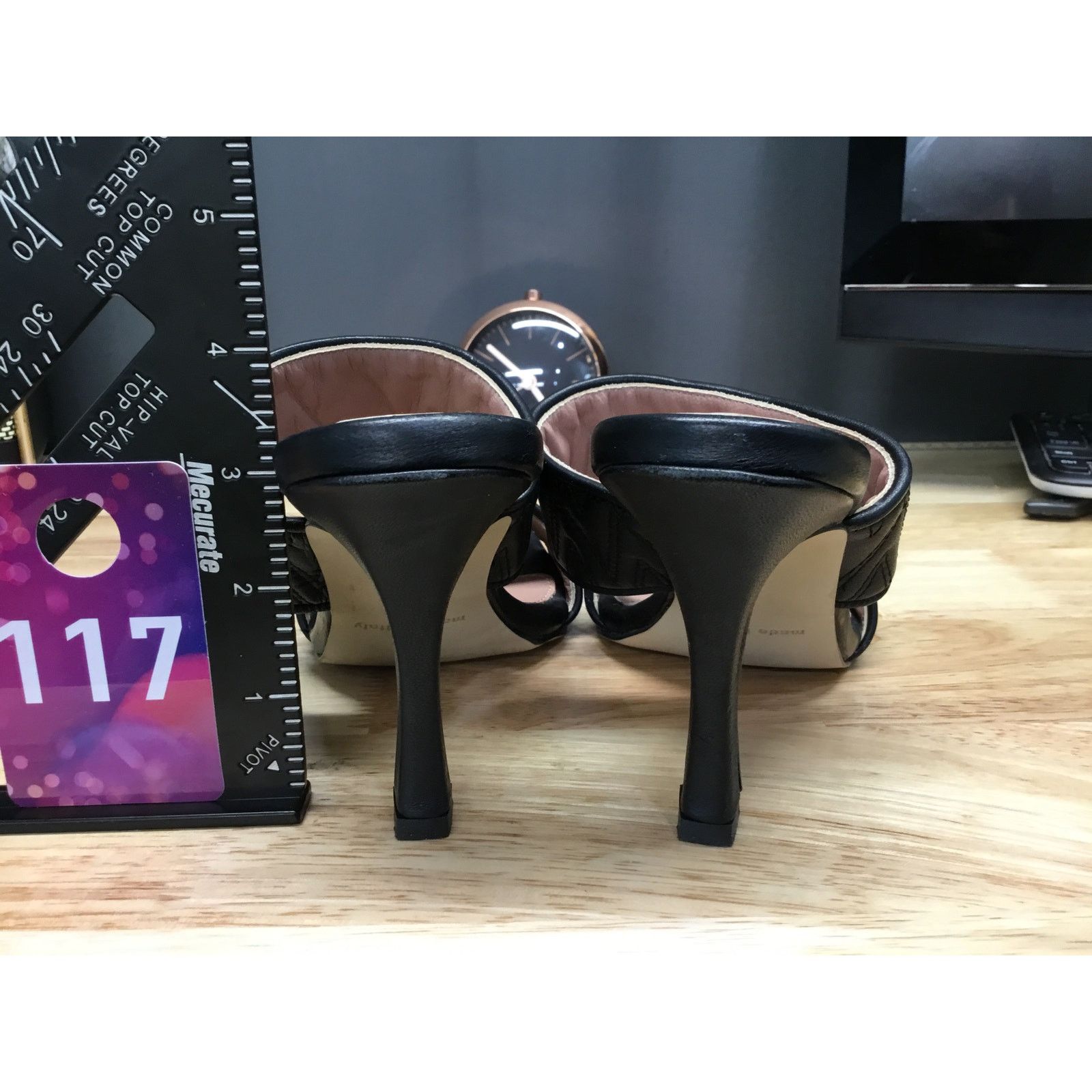 Valentino Valentino Sandals Women's US 8 Black Slip-On Stiletto Heel Size US 8 / IT 38 - 3 Thumbnail