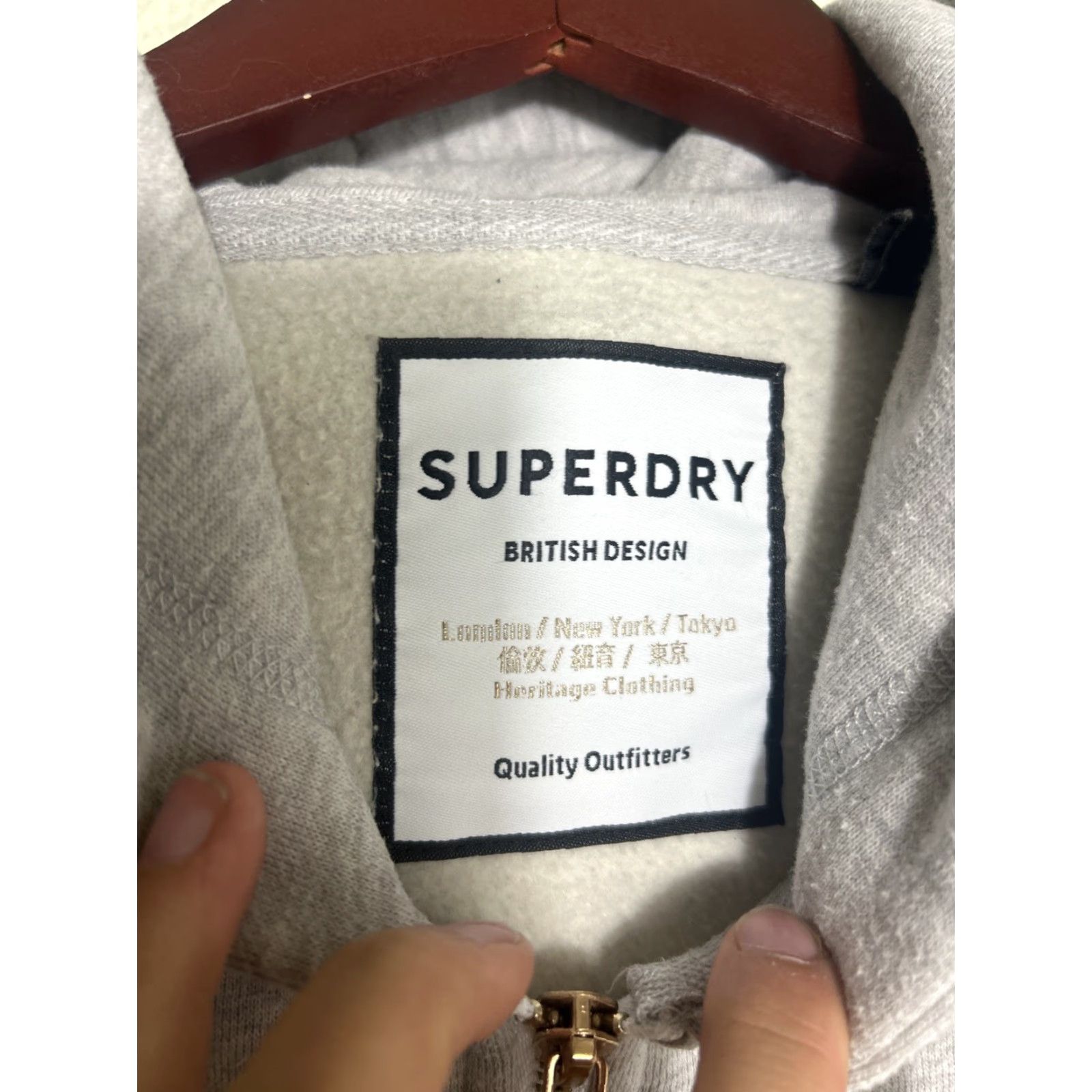 Superdry Superdry British Design Grey Full Zip Hooded Sweatshirt Size 8 Size M / US 6-8 / IT 42-44 - 6 Thumbnail