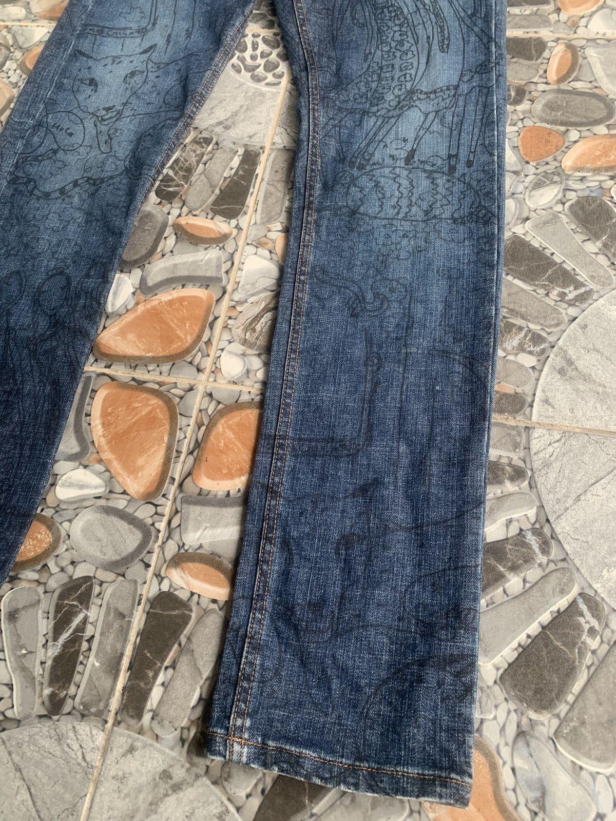 Issey Miyake × Tsumori Chisato × Vintage Tsumori Chisato Japan Overprint Skinny Jeans Size 26" / US 2 / IT 38 - 3 Thumbnail