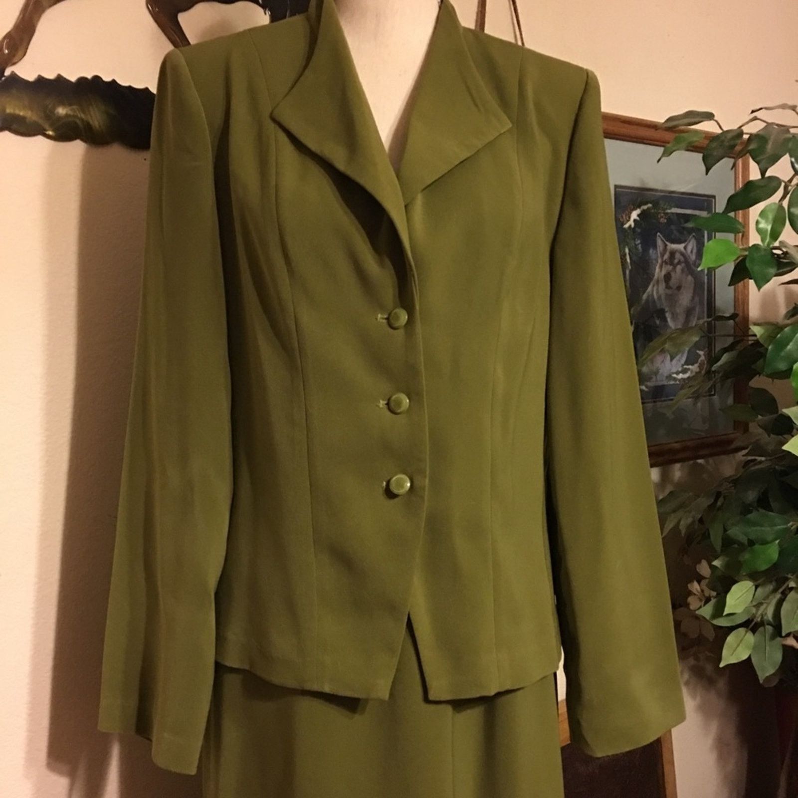 Other Tower Hill olive green skirt set NWOT 8 Size M / US 6-8 / IT 42-44 - 2 Thumbnail