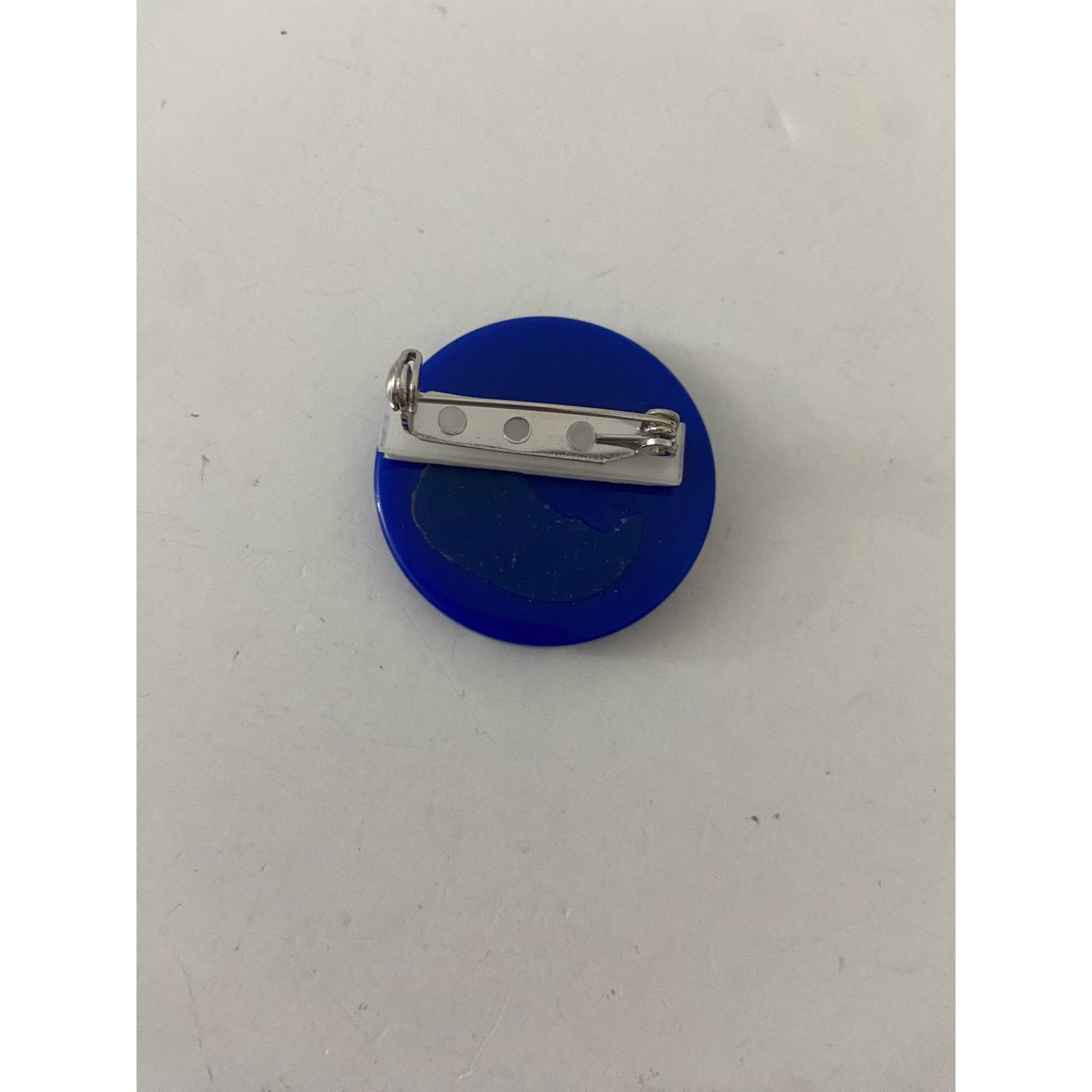 Handmade Upcycled vintage blue and white polka dot pin Size ONE SIZE - 3 Thumbnail
