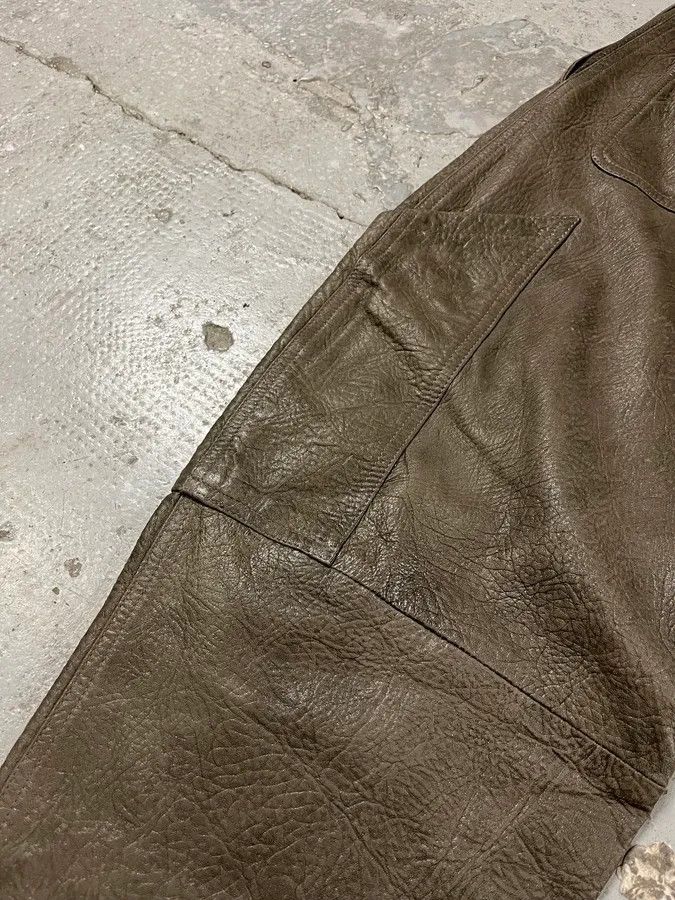 Armani × Vintage AW1986 Giorgio Armani Brown Relaxed Leather Italian Pants Size US 30 / EU 46 - 14 Thumbnail