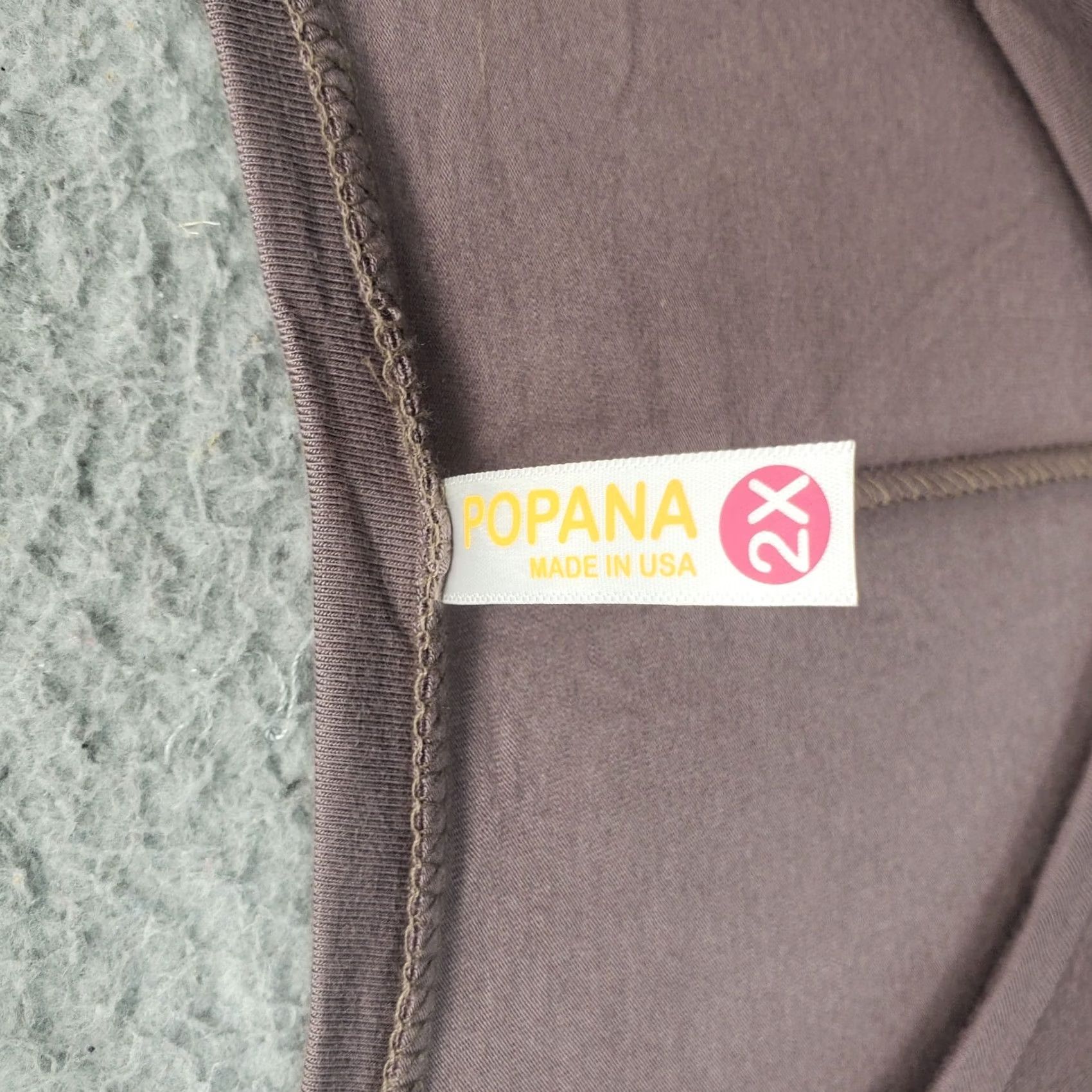 Vintage Papana Womens Size 2X Gray Rayon Stretch Tunic Top Long Sleeve V-Neck Shirt Size XXL / US 16-18 / IT 52-54 - 3 Thumbnail