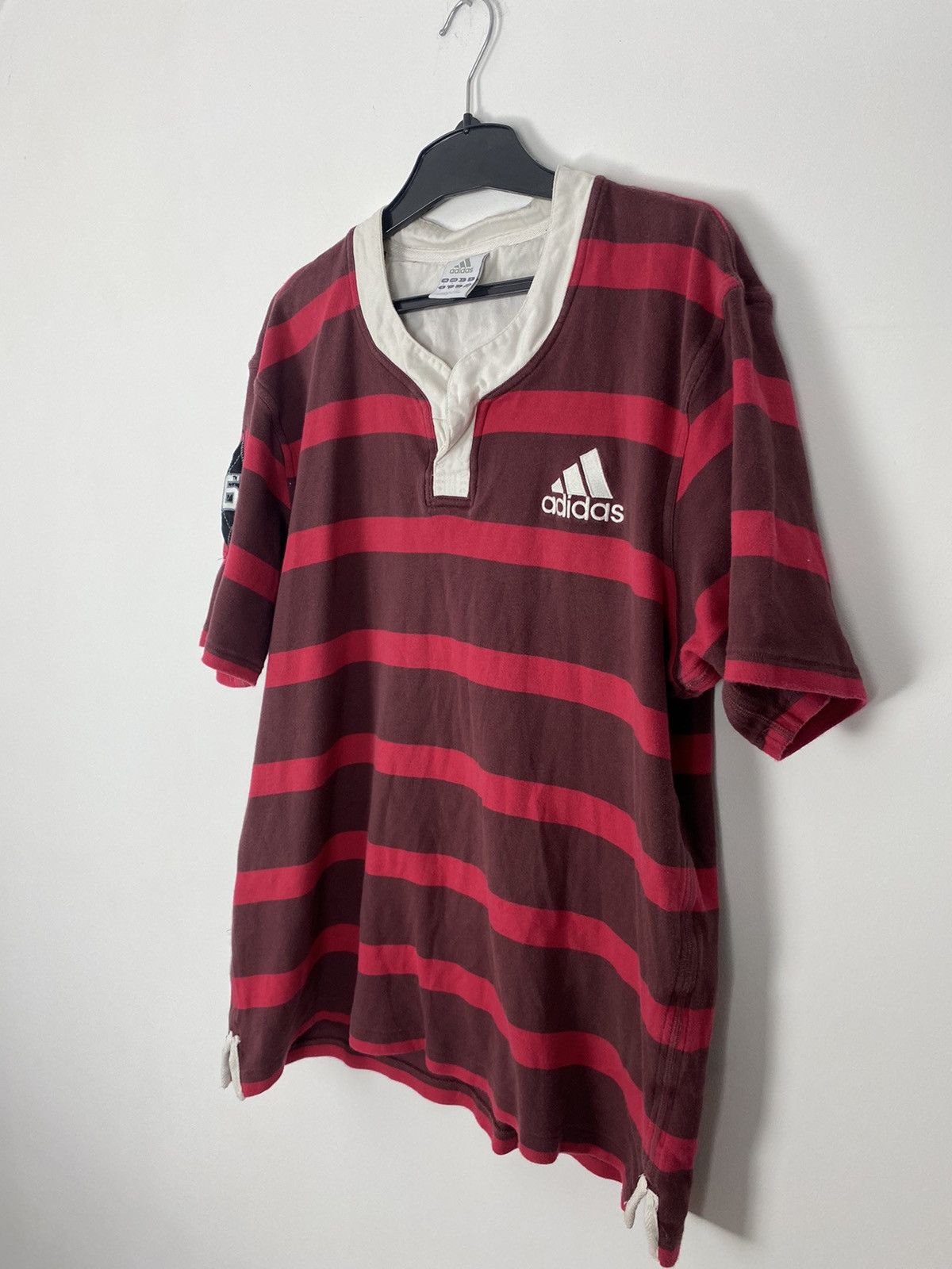 Adidas × Vintage Vintage Adidas Horizontal Striped Polo Shirt Rugby L y2k Size US L / EU 52-54 / 3 - 3 Thumbnail
