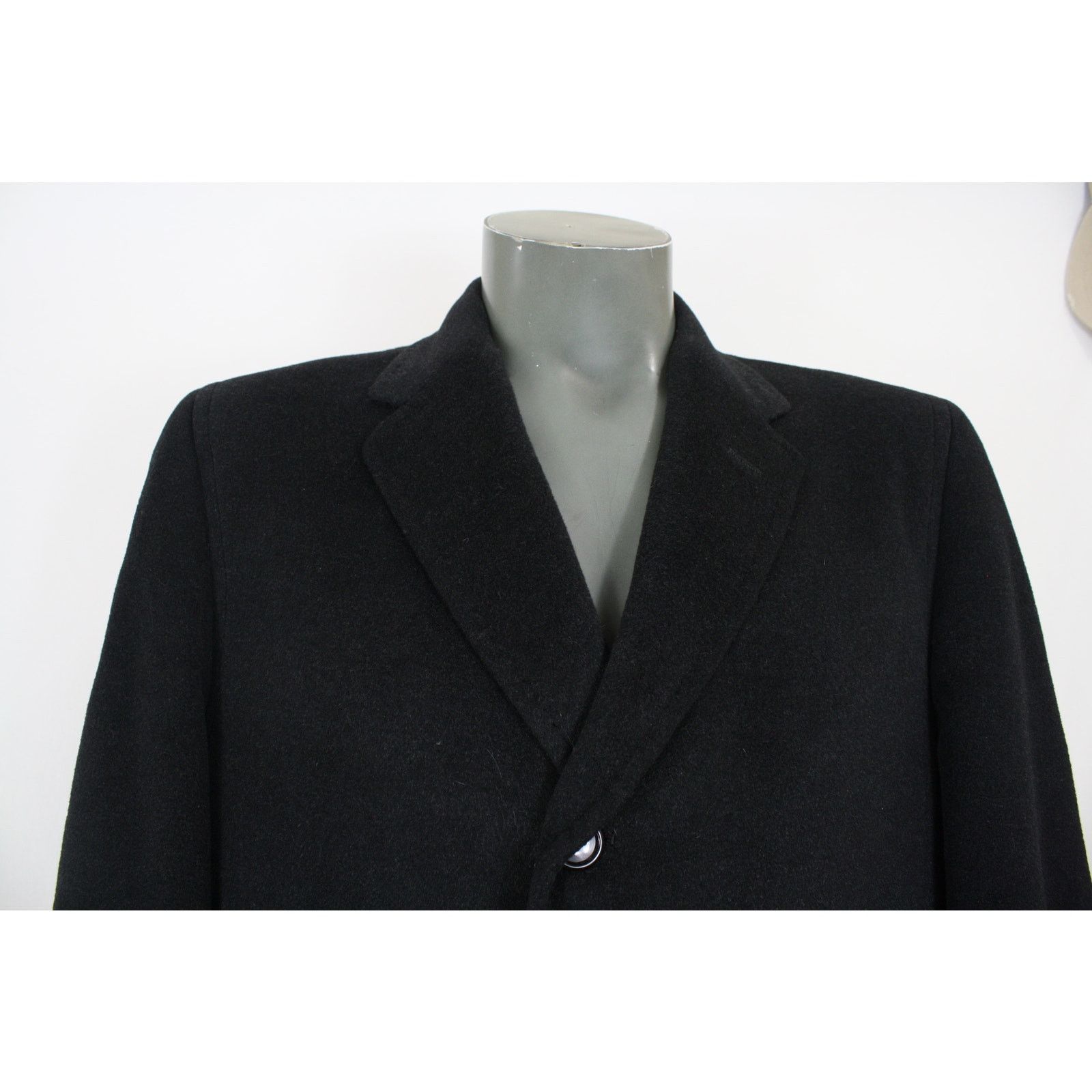 Vintage Vintage 80s Kliinalla 100% Mongolian Cashmere Black Overcoat Size US S / EU 44-46 / 1 - 2 Thumbnail