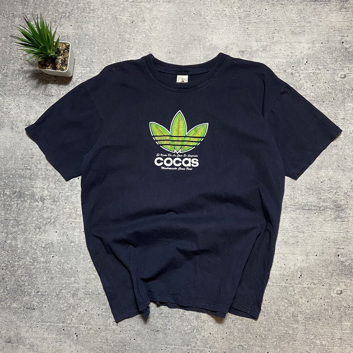 Vintage 📌 Adult Humor Cocas Adidas Marijuana T-Shirt Size US L / EU 52-54 / 3 - 1 Thumbnail