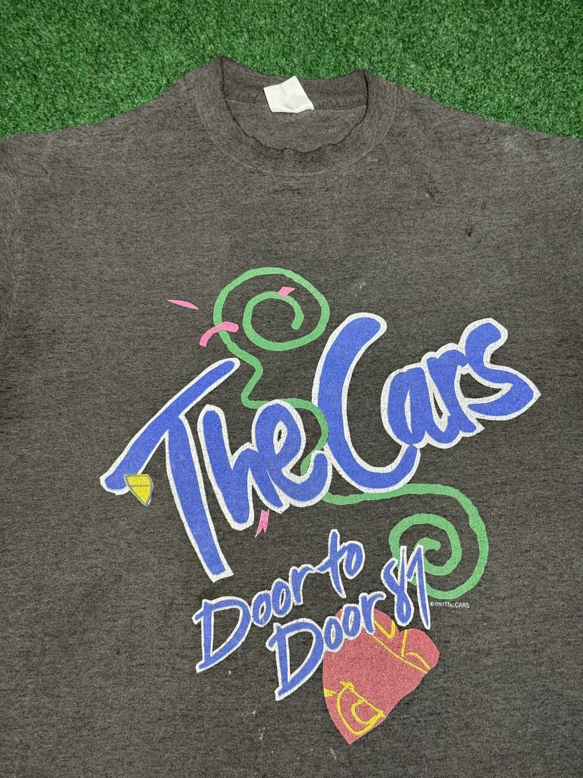Band Tees Vintage 80s The Cars RARE Concert Black Faded T Shirt Size US M / EU 48-50 / 2 - 2 Thumbnail