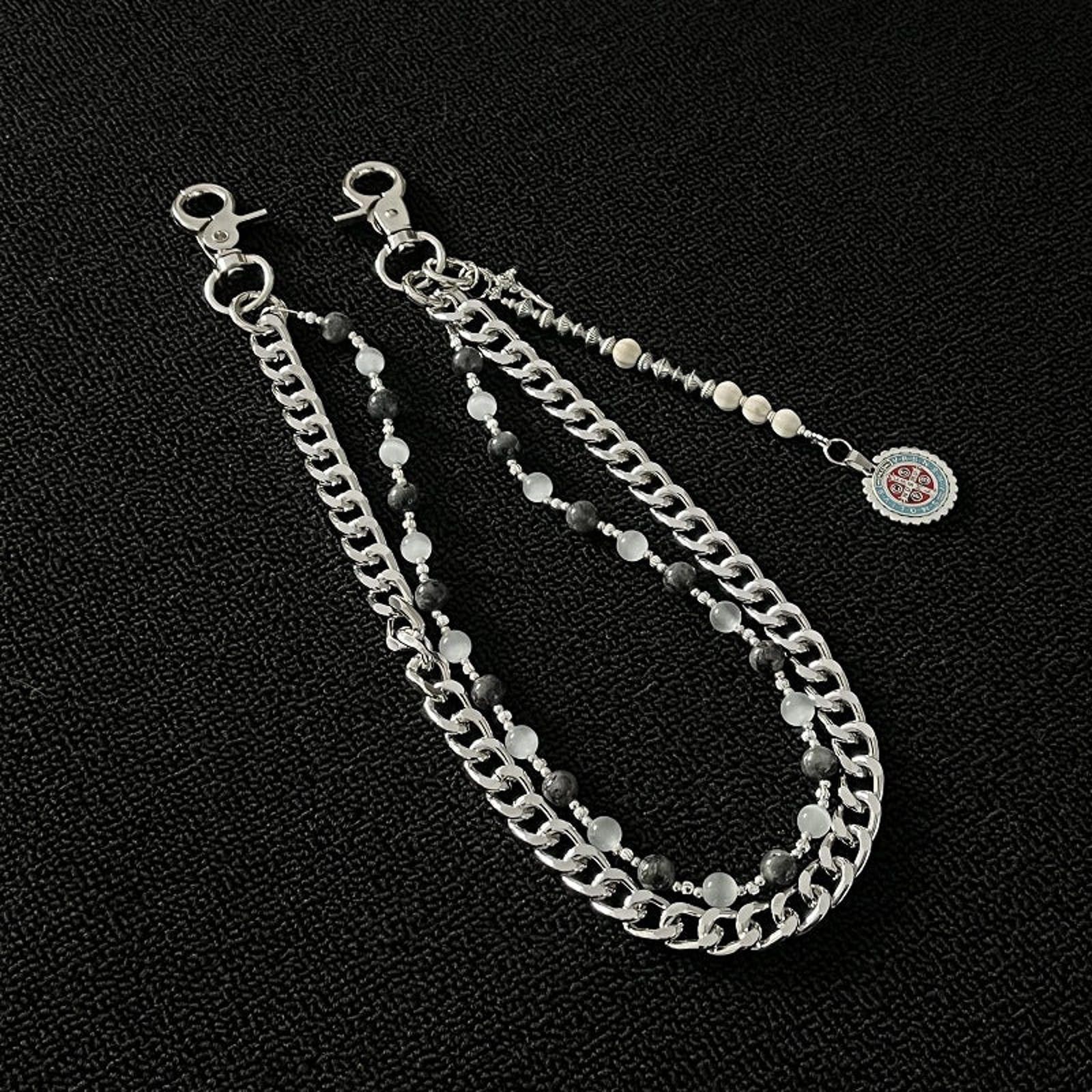 Jewelry Double Layered Gemstone Wallet Chain, Pants Chain Size ONE SIZE - 4 Thumbnail