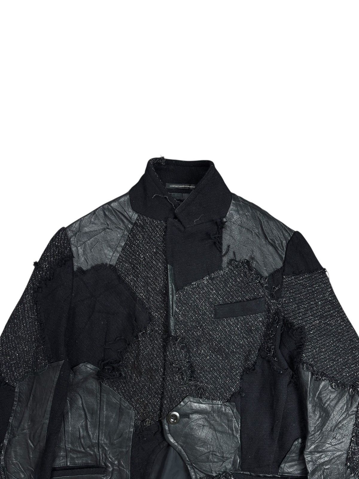Yohji Yamamoto Archive Y'S - Patchwork Wool Leather Jacket Size US M / EU 48-50 / 2 - 10 Thumbnail