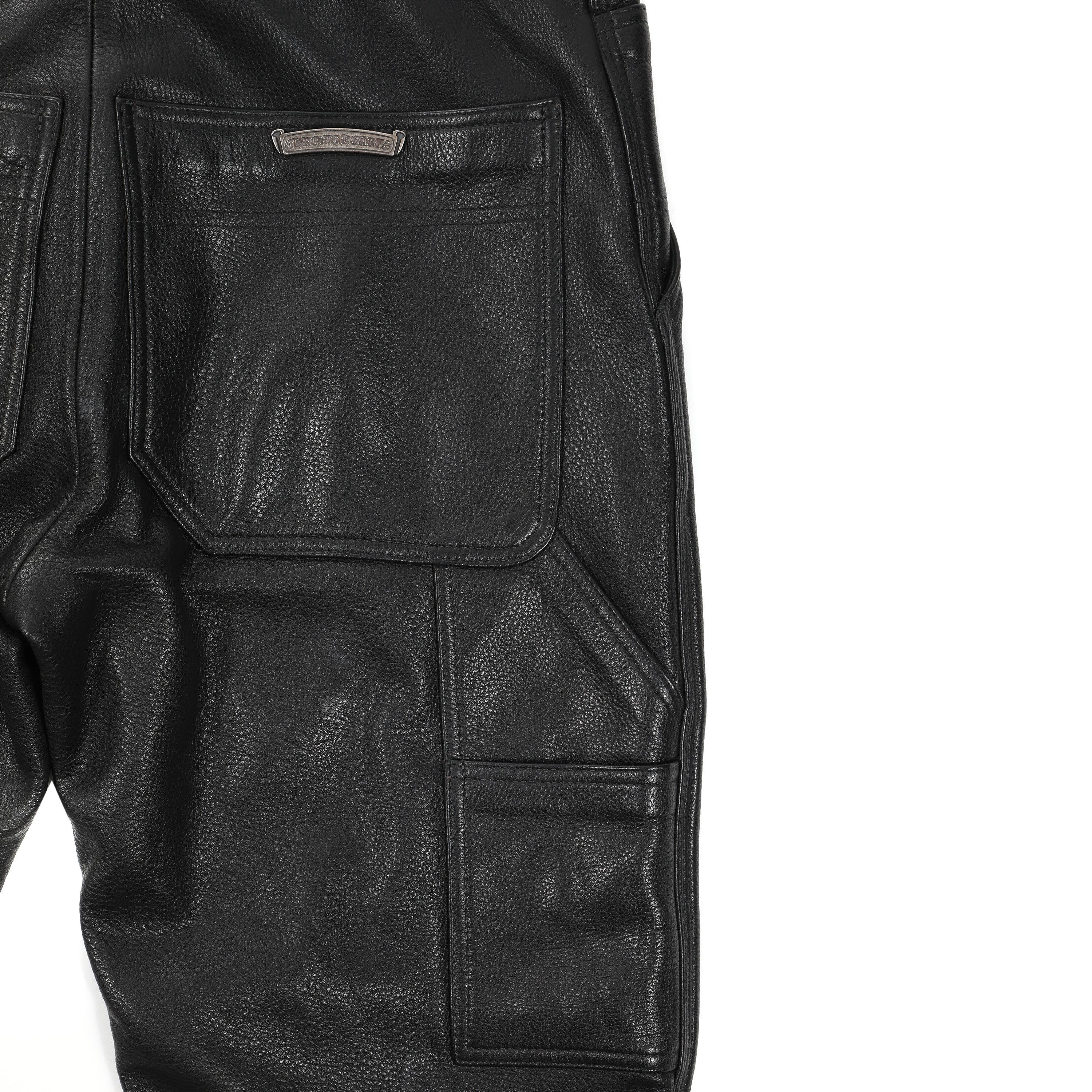 Chrome Hearts Black Leather Pants Fleur Knee New Size US 34 / EU 50 - 6 Thumbnail